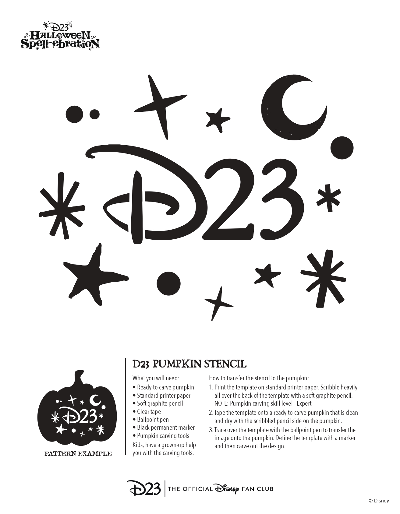 Disney Castle Pumpkin Stencil