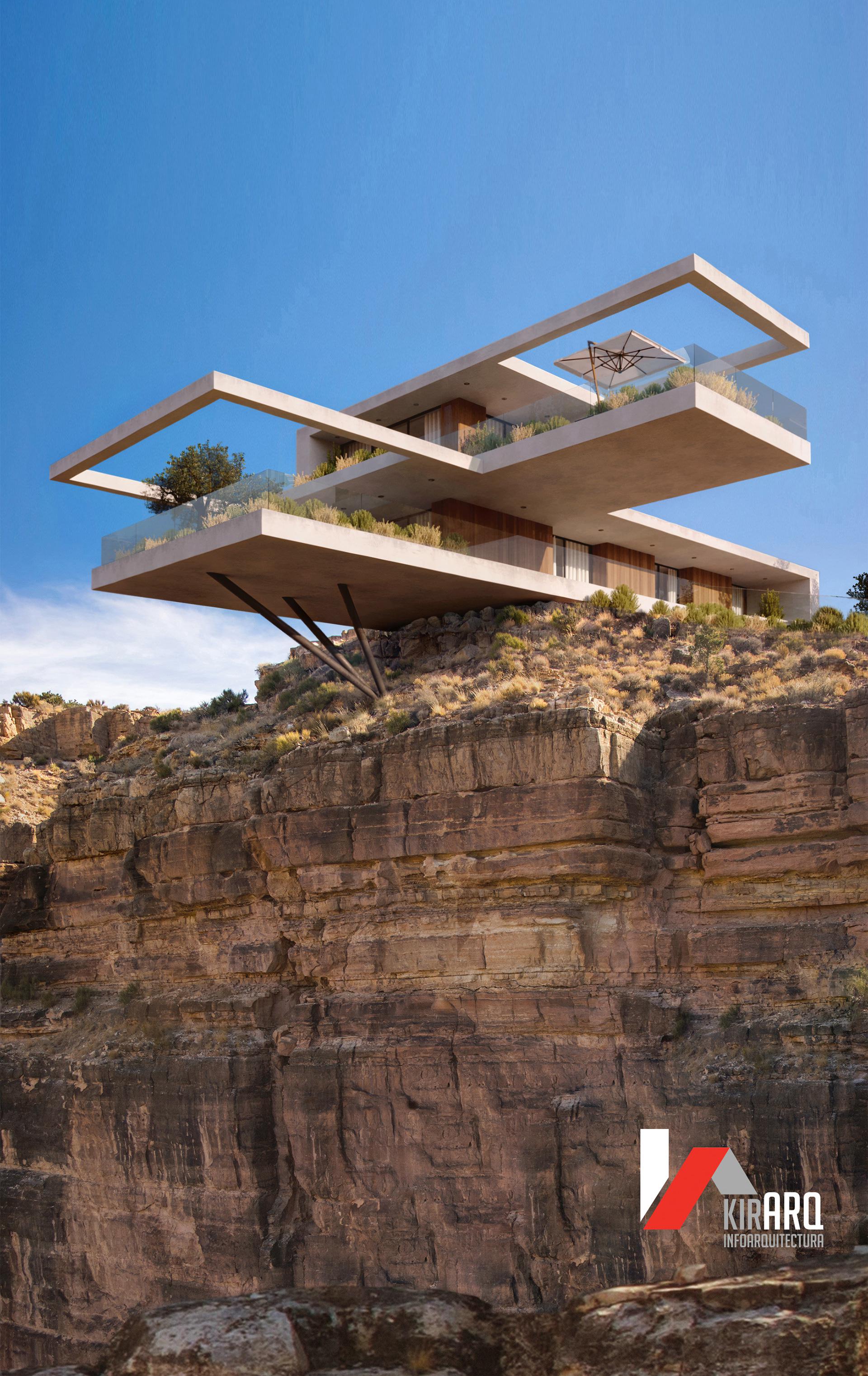 Cliff House in Spain concept by Jaime Moreno Vicente Kirarq