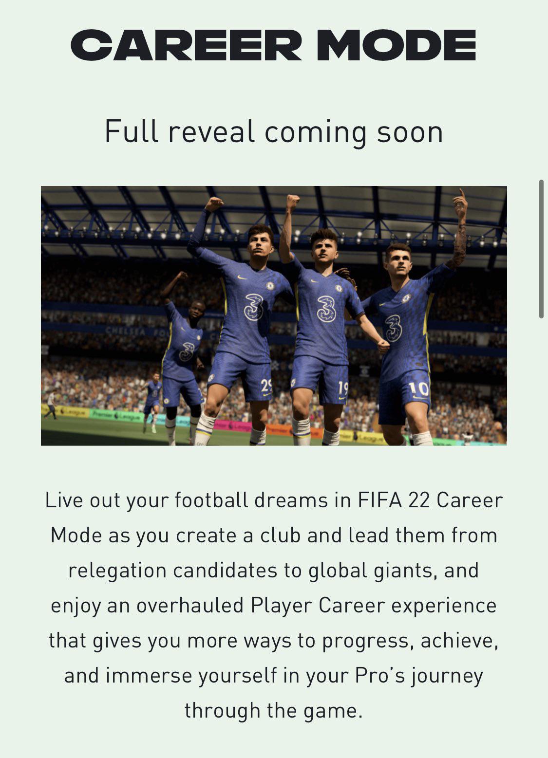 Player Career Mode Overhaul for FIFA 22 r/FifaCareers