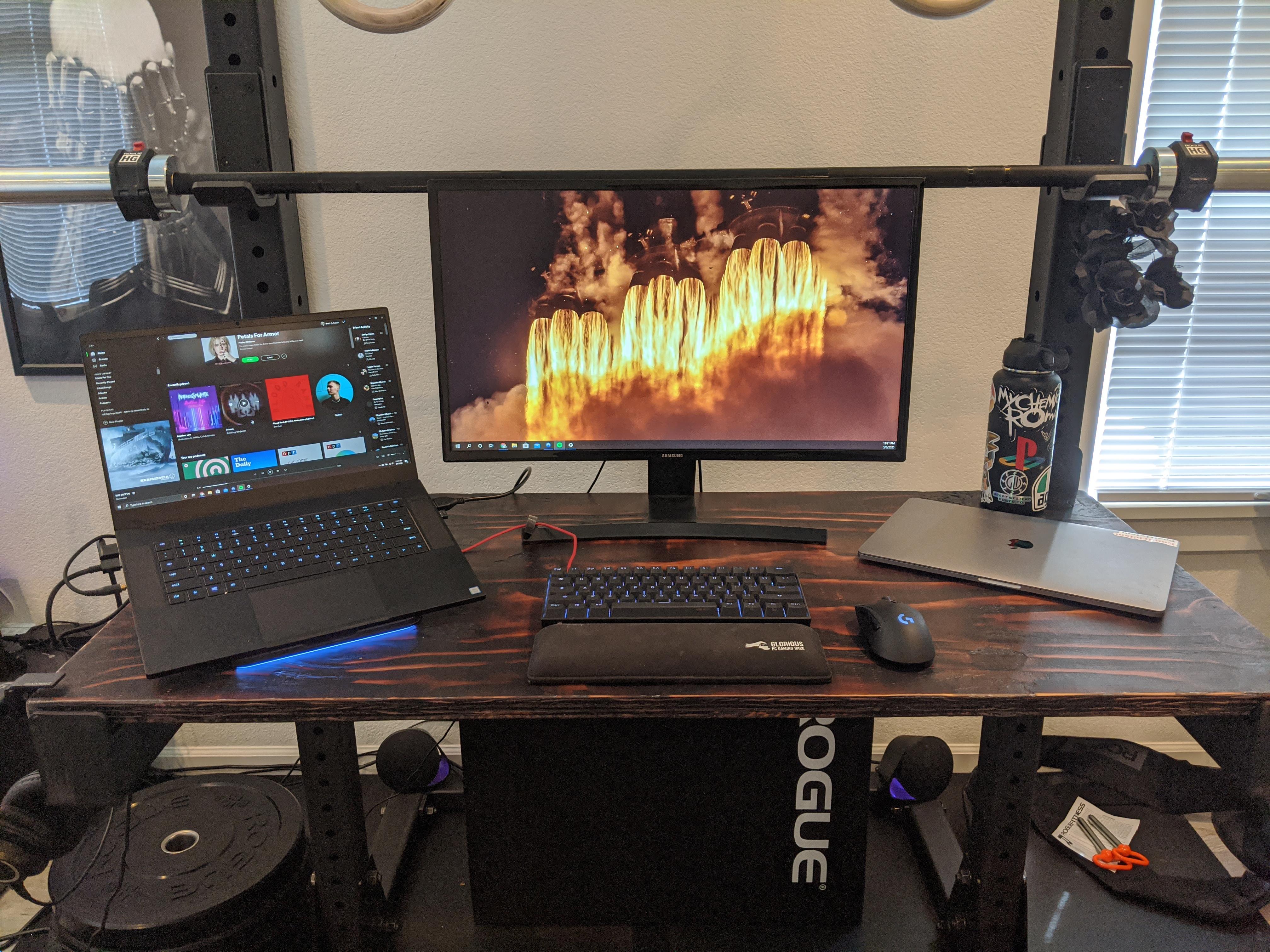 Studio living Part II Squat Rack Desk Conversion r/homegym