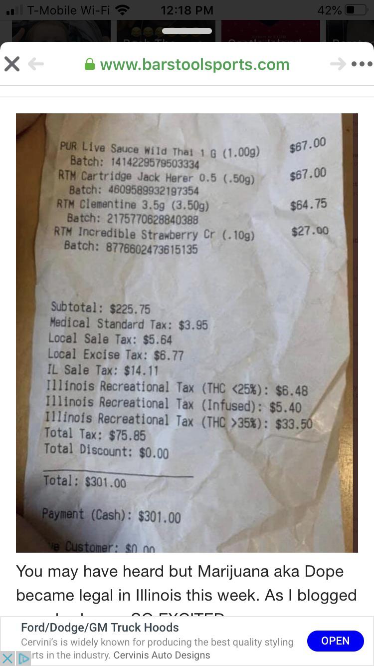 And I thought our taxes and prices were high. This is Illinois. r