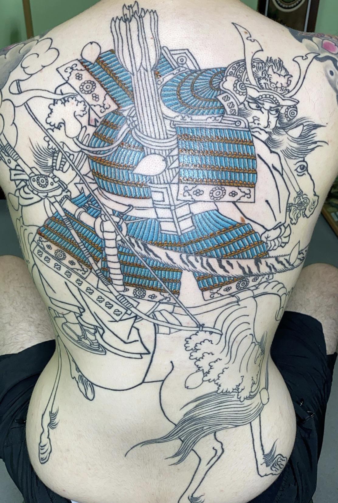 Progress on my back tattoo by Steven Wrigley Irezumi