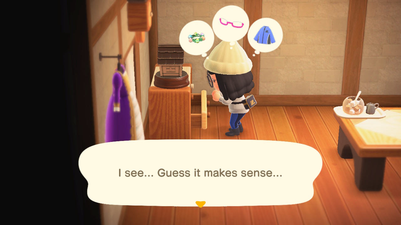 TIL If you look into your villager's drawer, it shows the clothing you