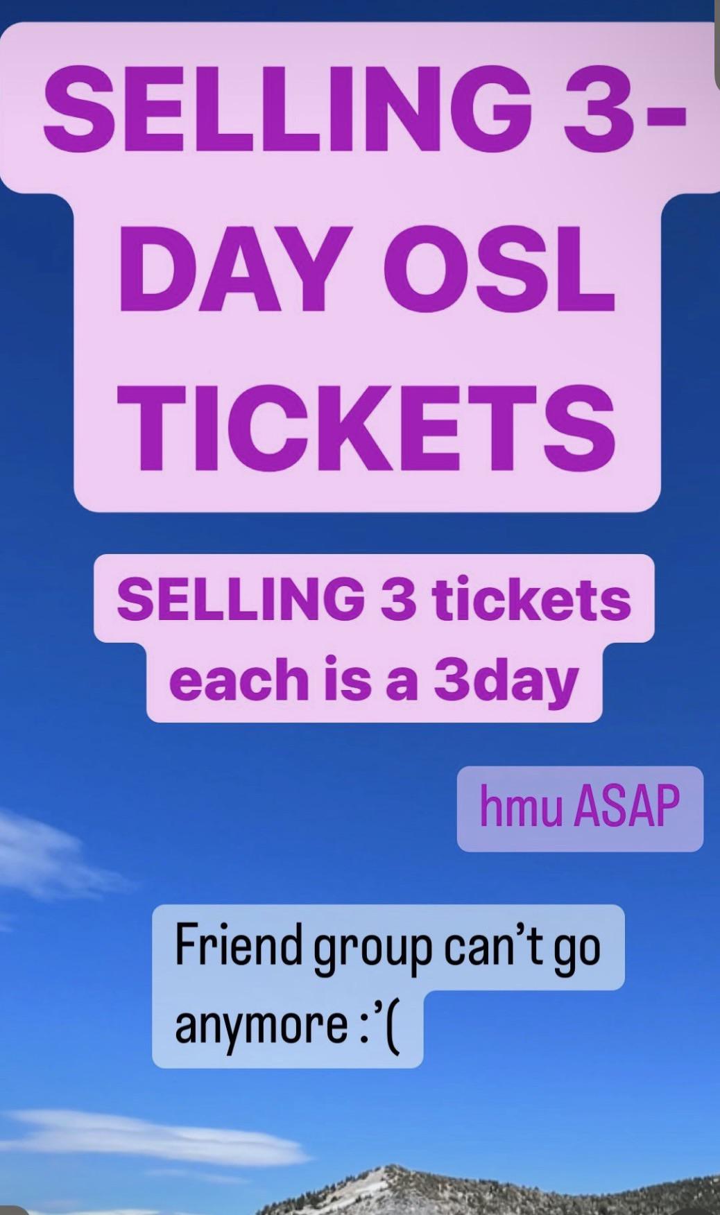 I’m selling outside lands tickets r/OutsideLands