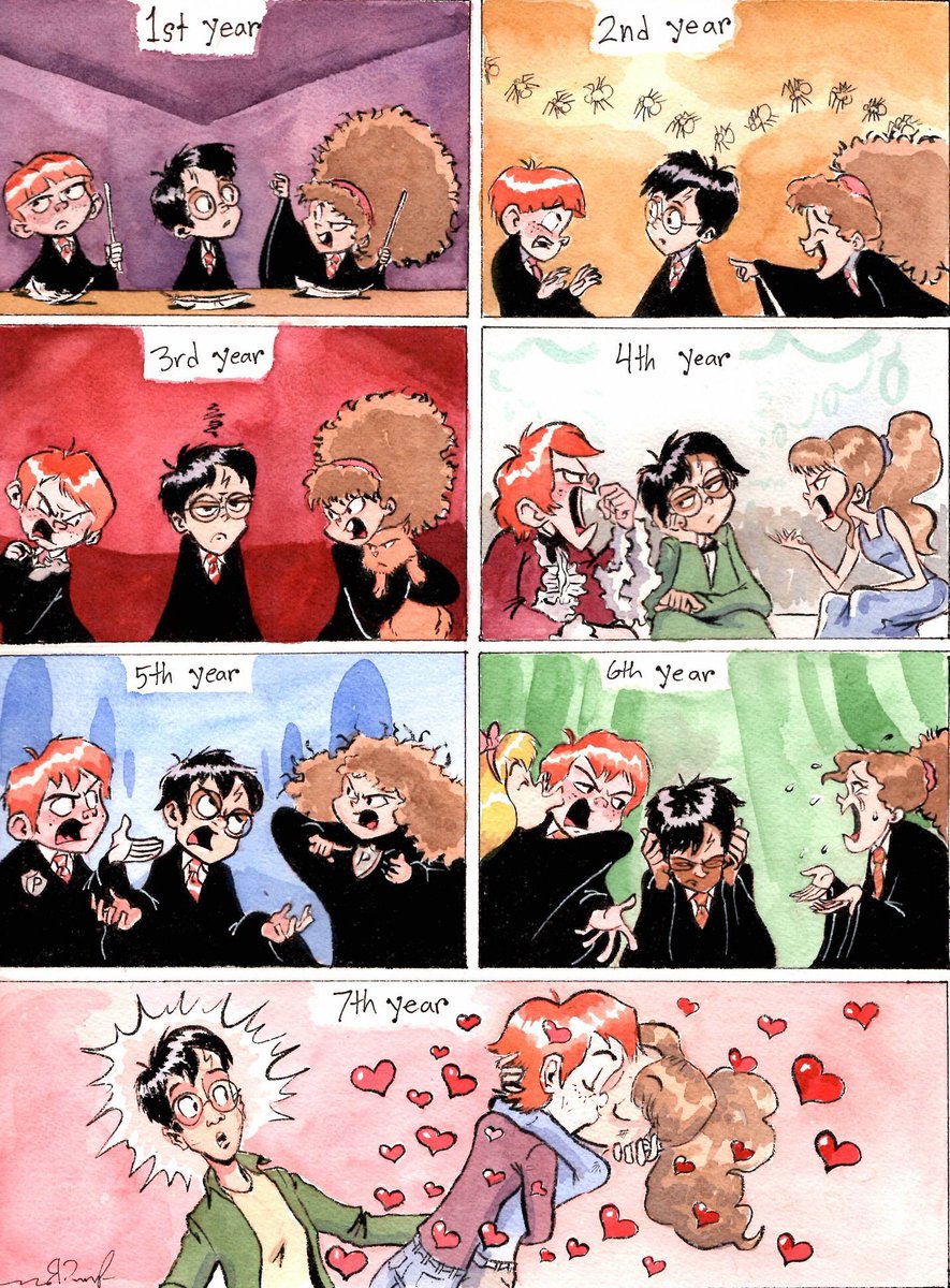 Ron and Hermione over the years r/harrypotter