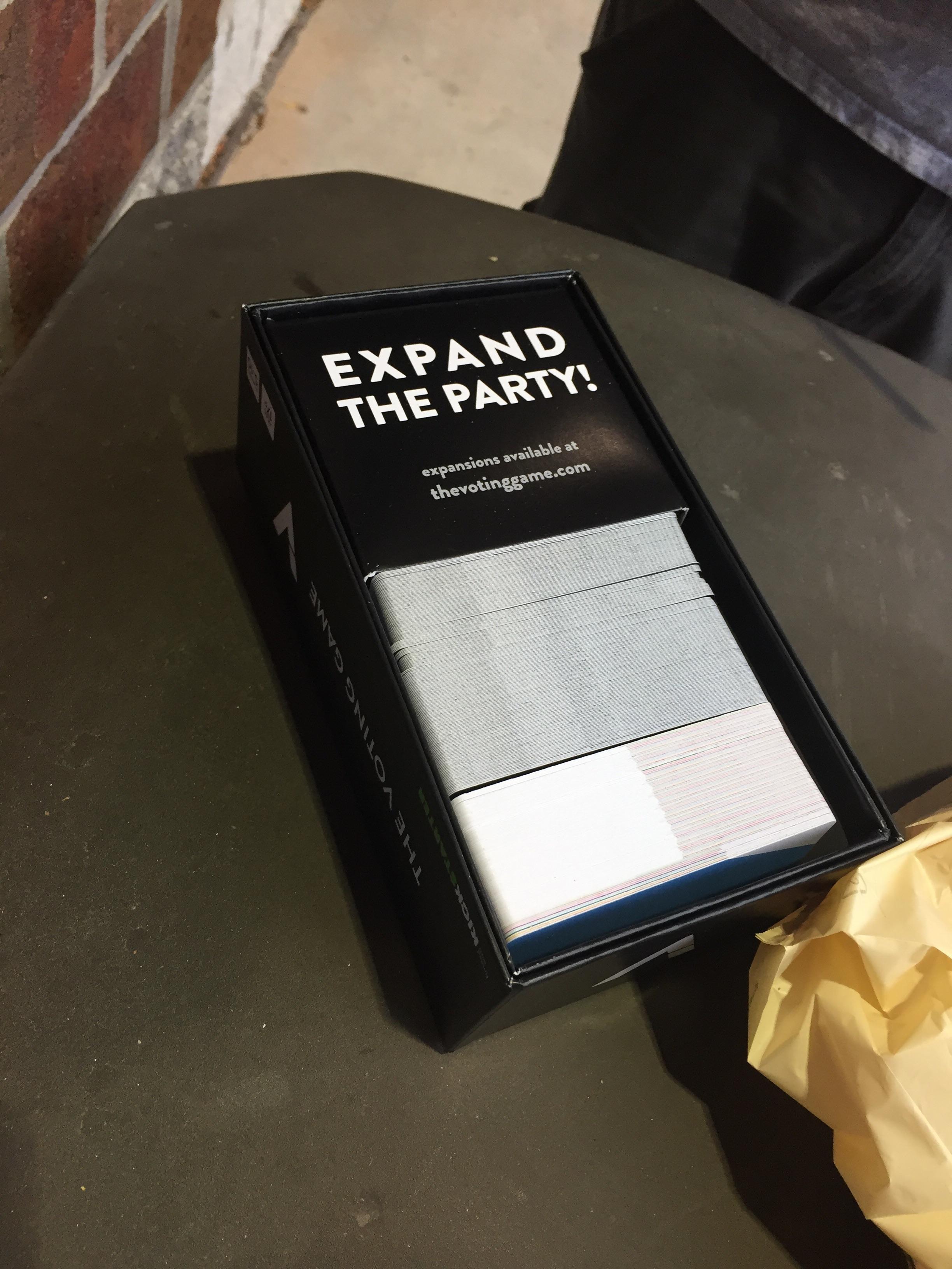 This Cards Against Humanity knockoff only gives you half the cards