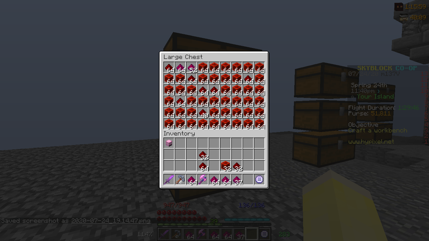 Why my COOP member does not craft these into enchanted redstone r
