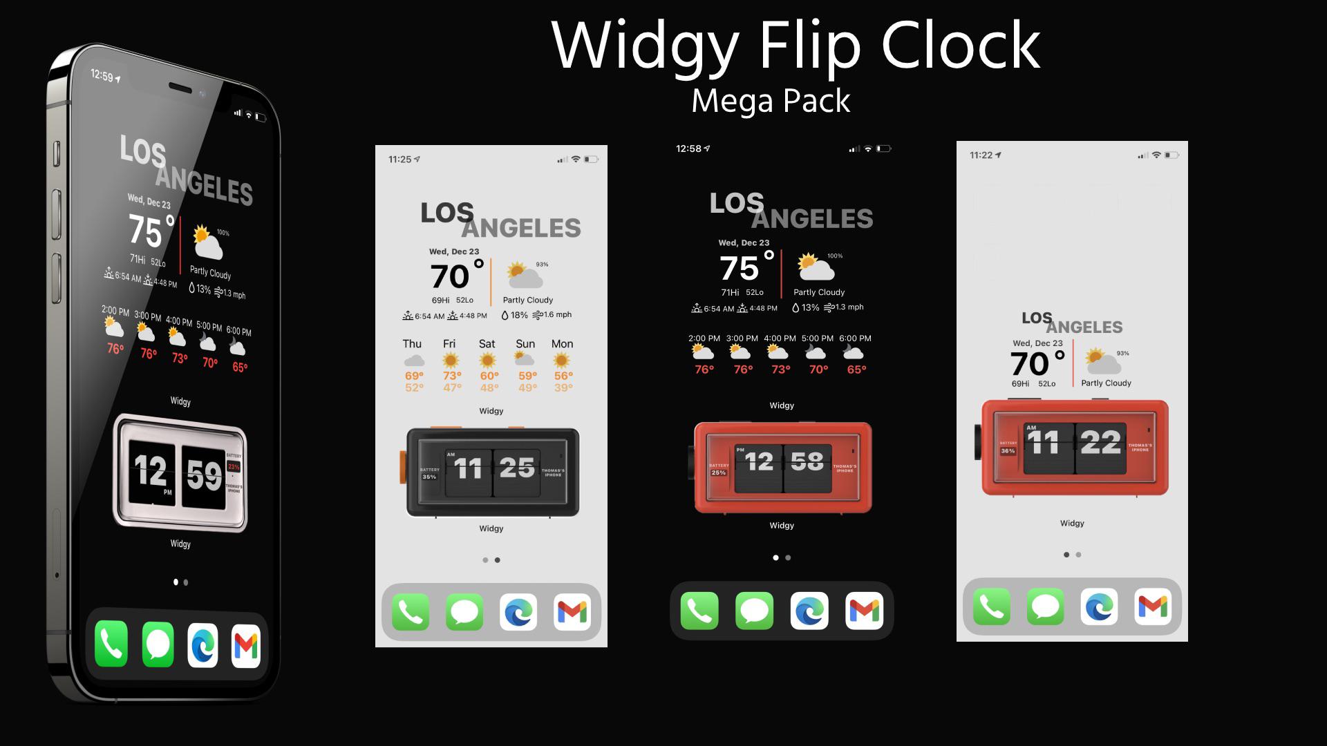 Widgy Flip Clock and Weather Mega Pack. 20 widgets with many