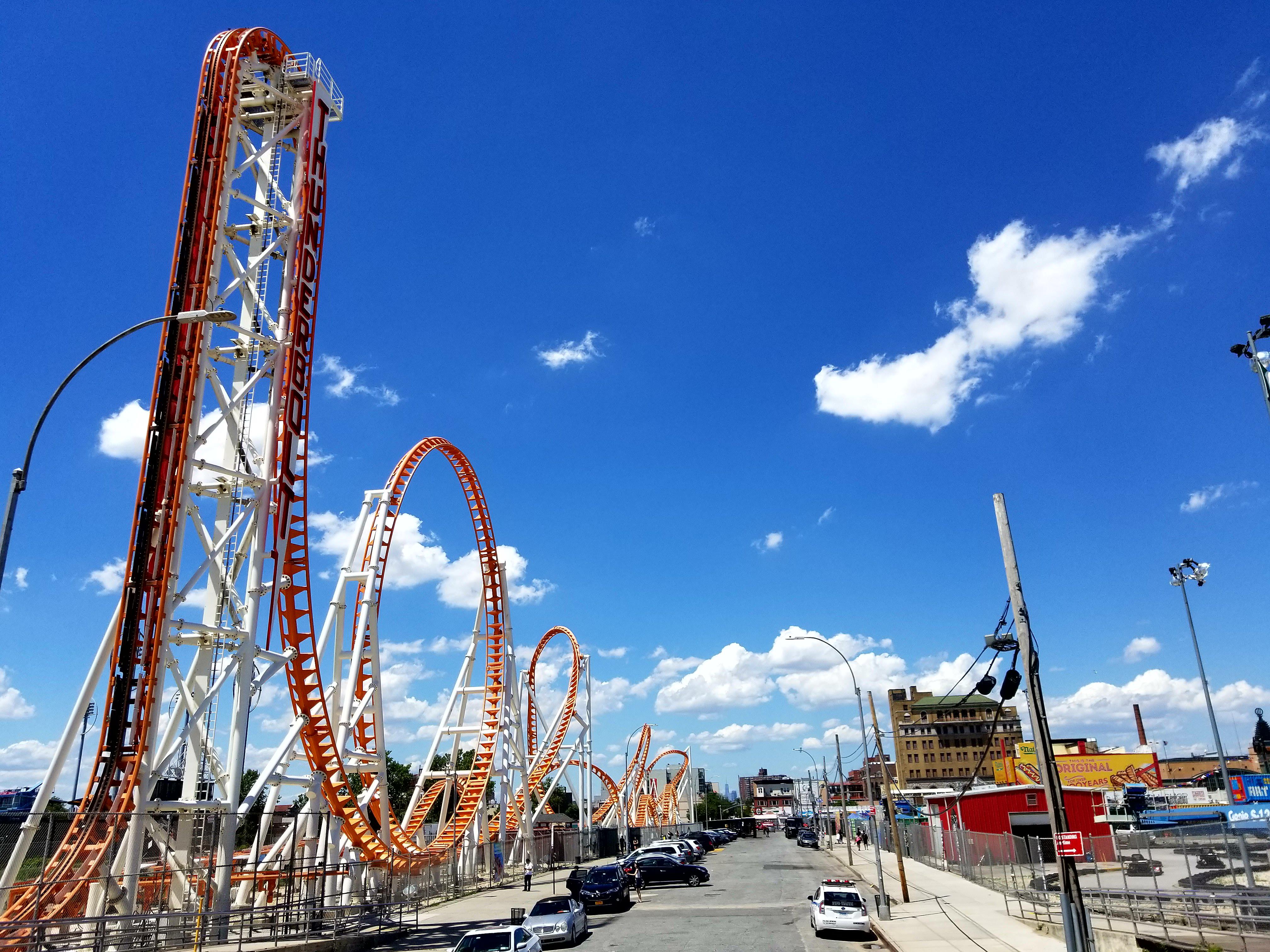 Thunderbolt Roller Coaster In The Coney Island Luna Park In Brooklyn