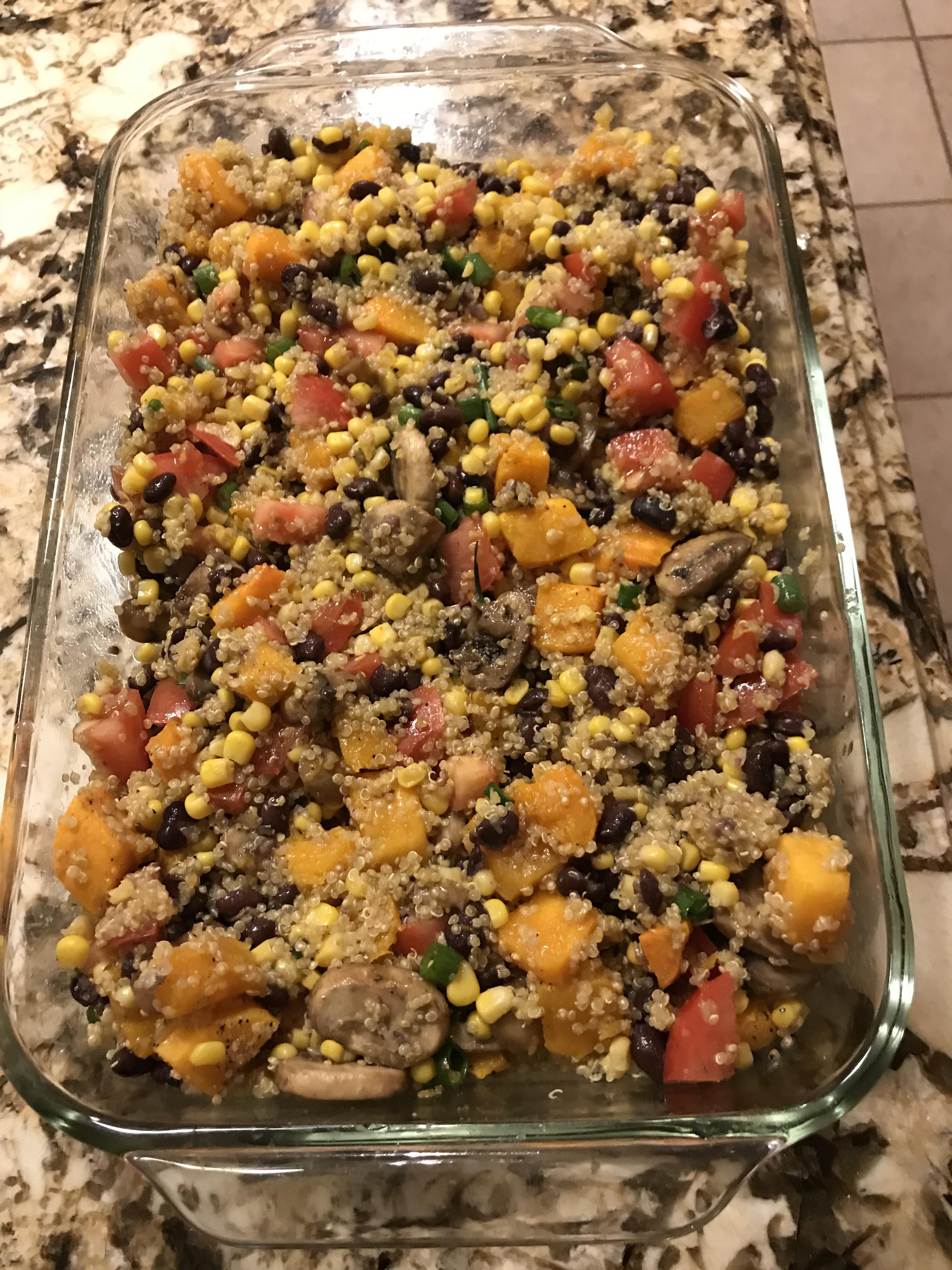 Vegan butternut squash quinoa casserole....delicious r/veganfitness