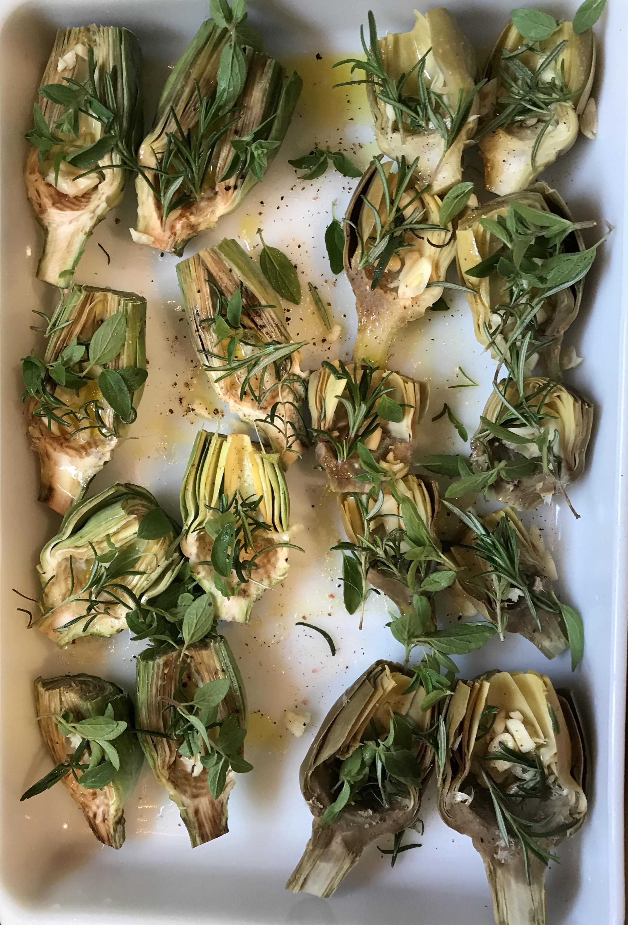 Experiment with roasting fresh artichokes vs lactofermented whole