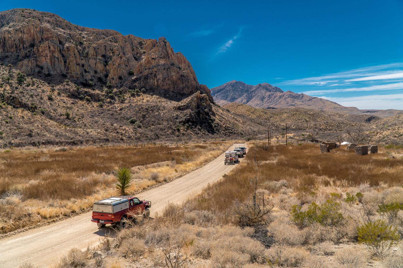We drove from Marfa, down Pinto Canyon Road, to get to our starting