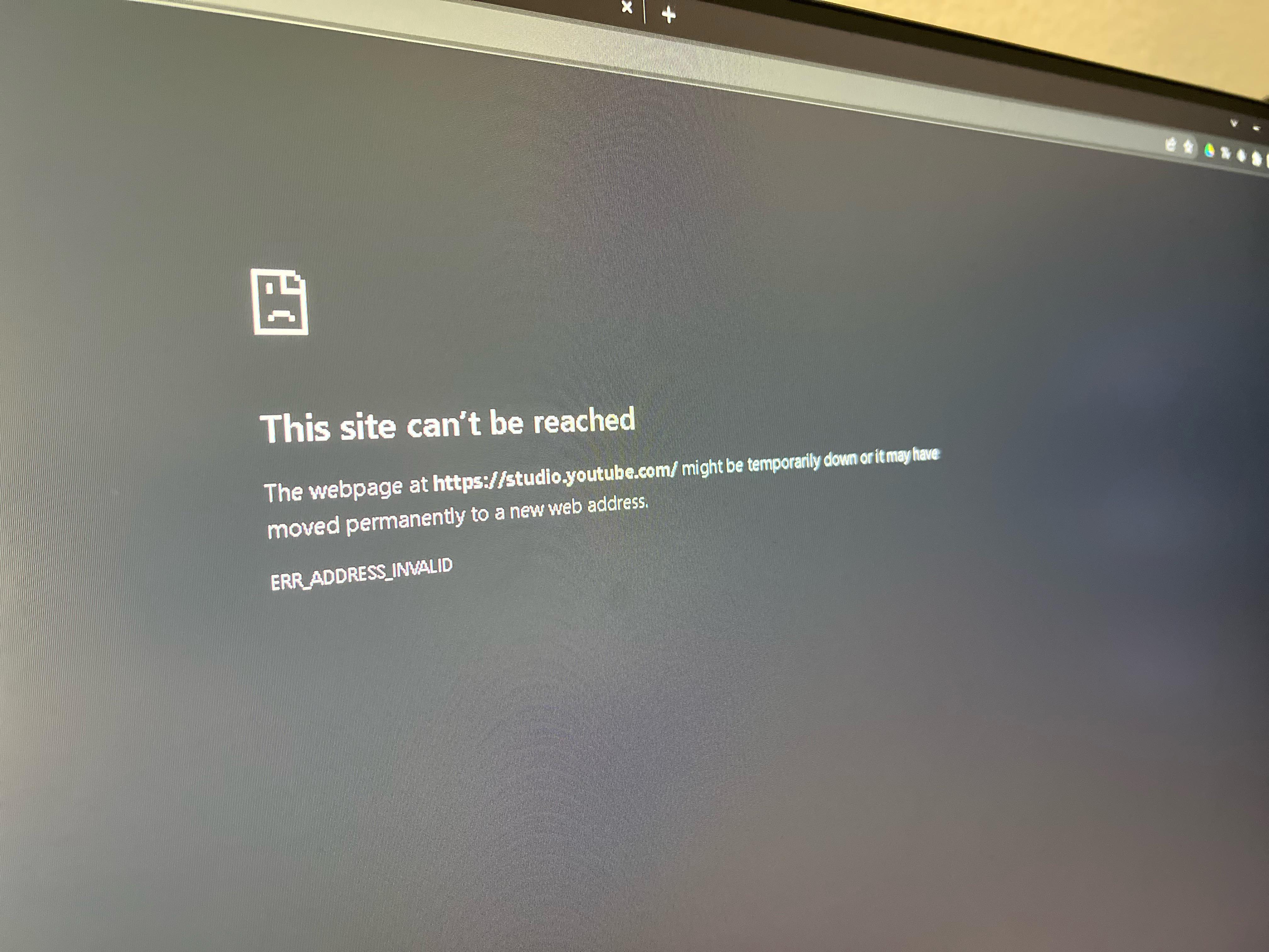 Can’t Access YouTube Studio “this site can’t be reached” r/youtube