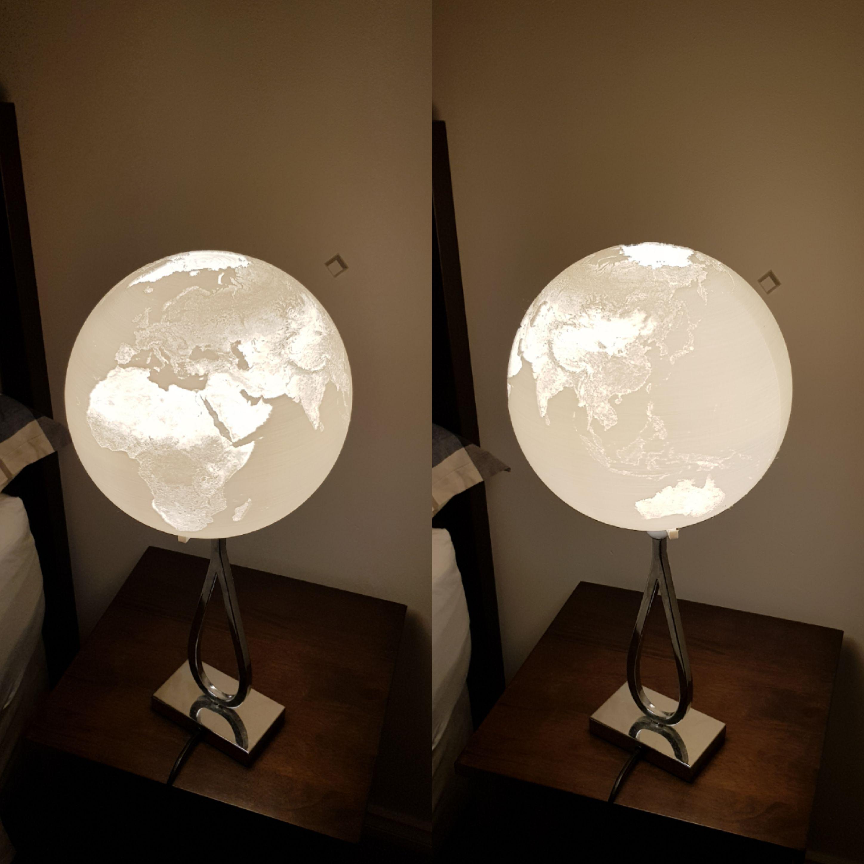 Lithophane spherical globe, after 120 hours of 3d printing it looks