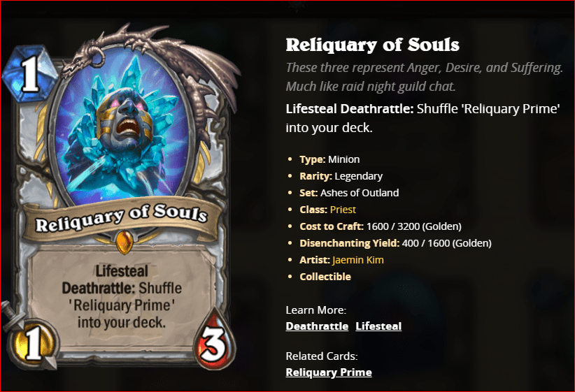 Reliquary of Souls has easily my favorite flavor text of the set. r