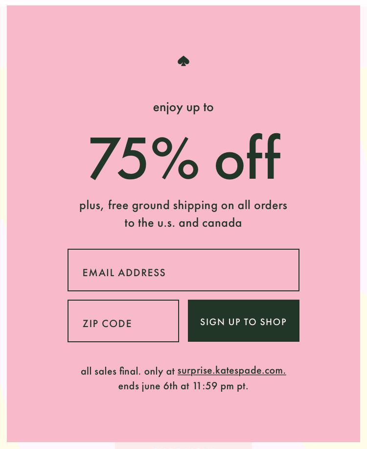 Kate Spade 75 off Surprise Sale ends in a few weeks ) surprise