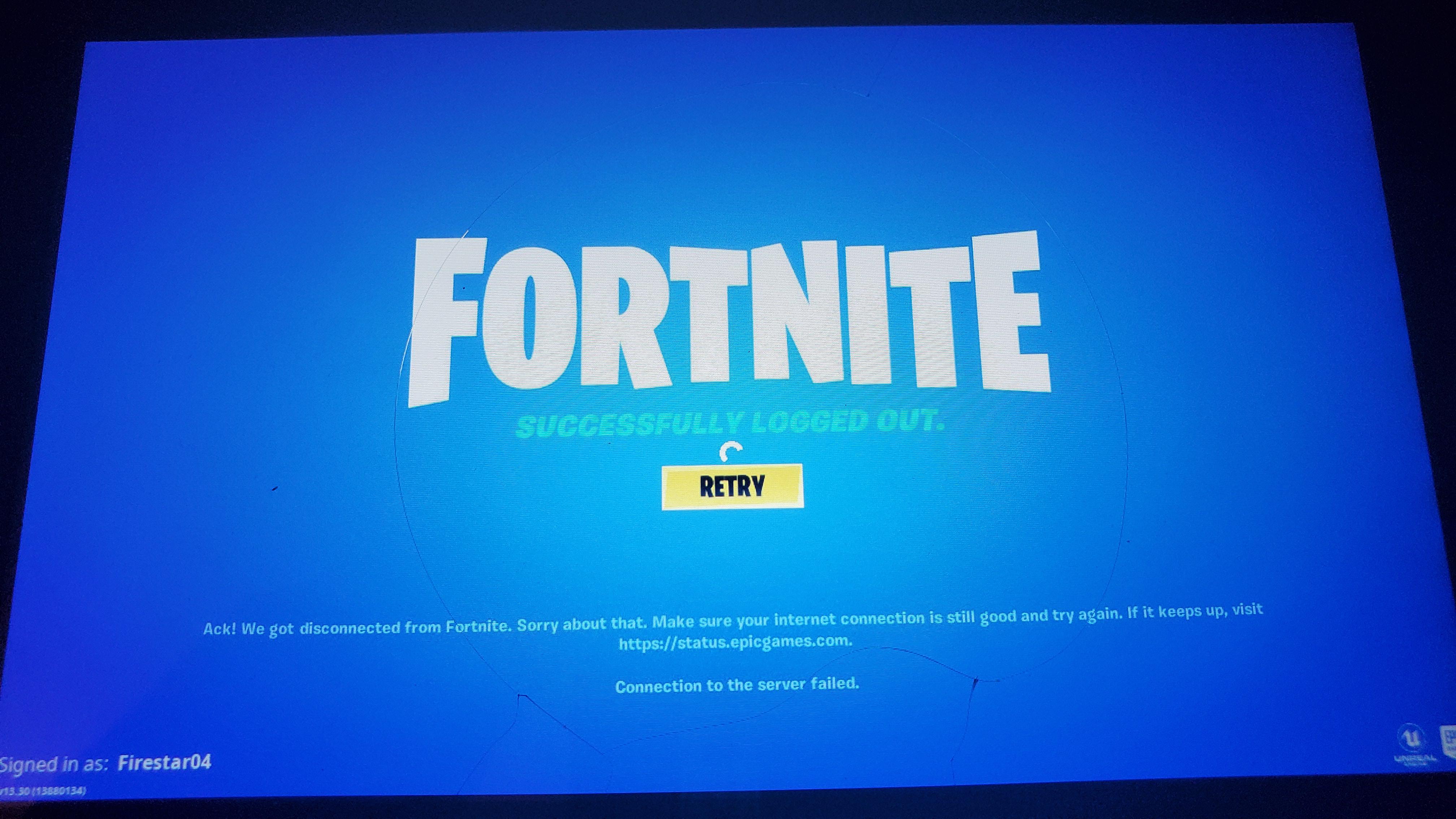 How do I fix the "Successfully Logged Out." screen? r/FortNiteBR