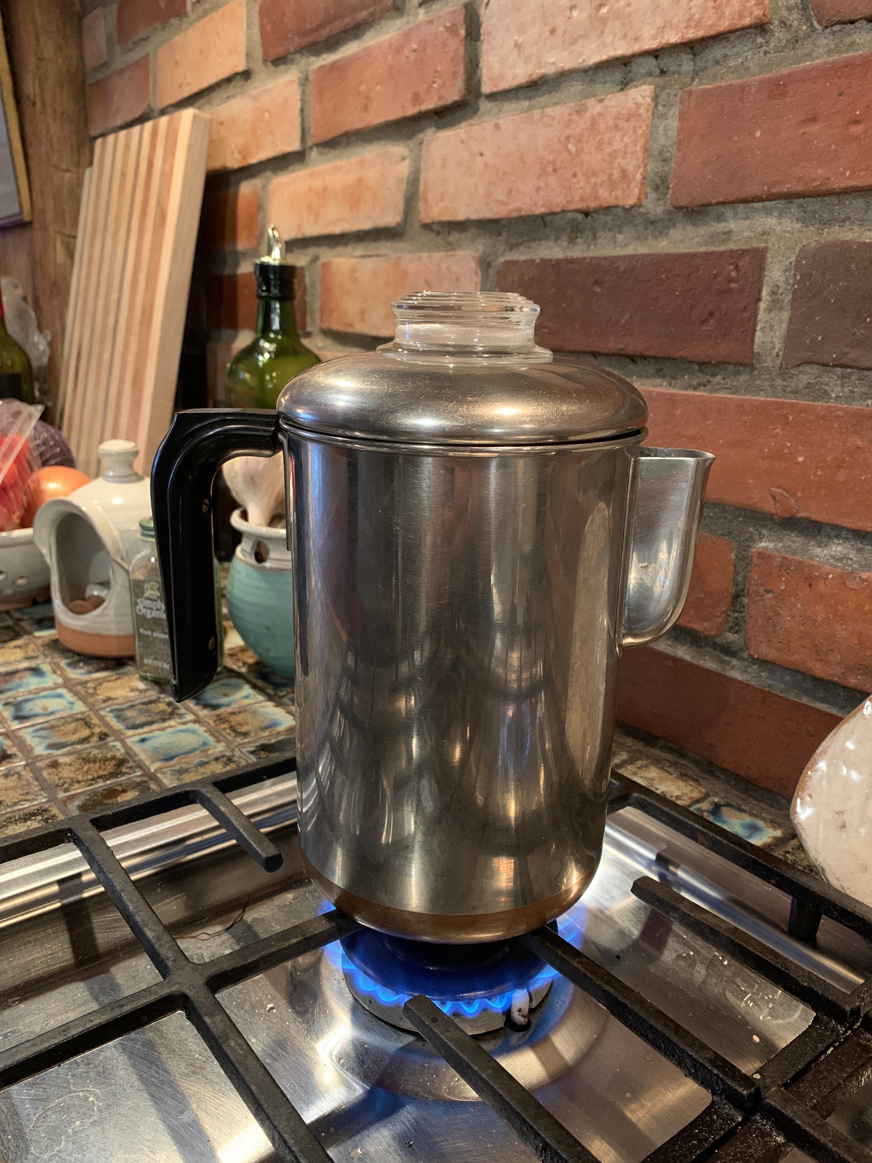 Revere Ware Coffee Percolator. Countless cups brewed, countless cups to