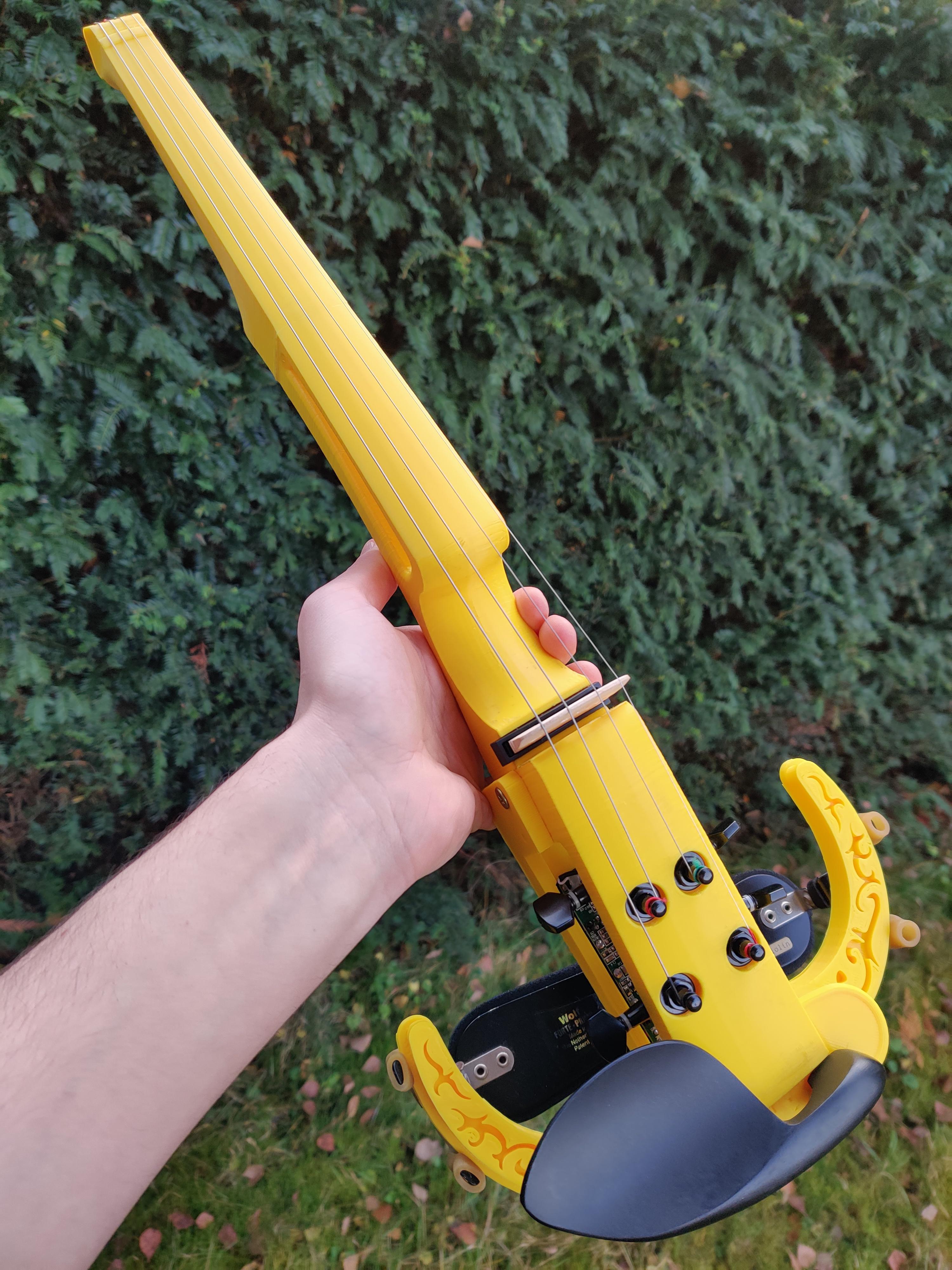 I made a headless electric violin for my sister's birthday. r