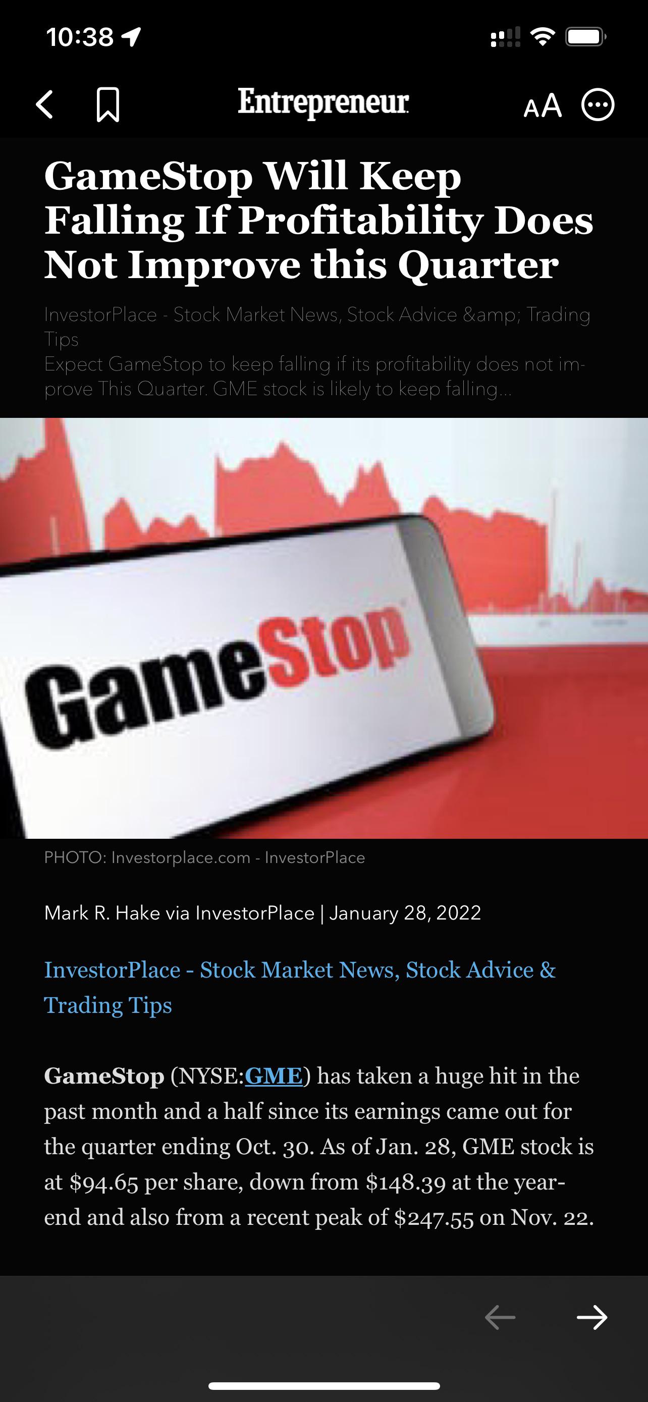 Oh no! We’re going to keep falling 😏 r/GME