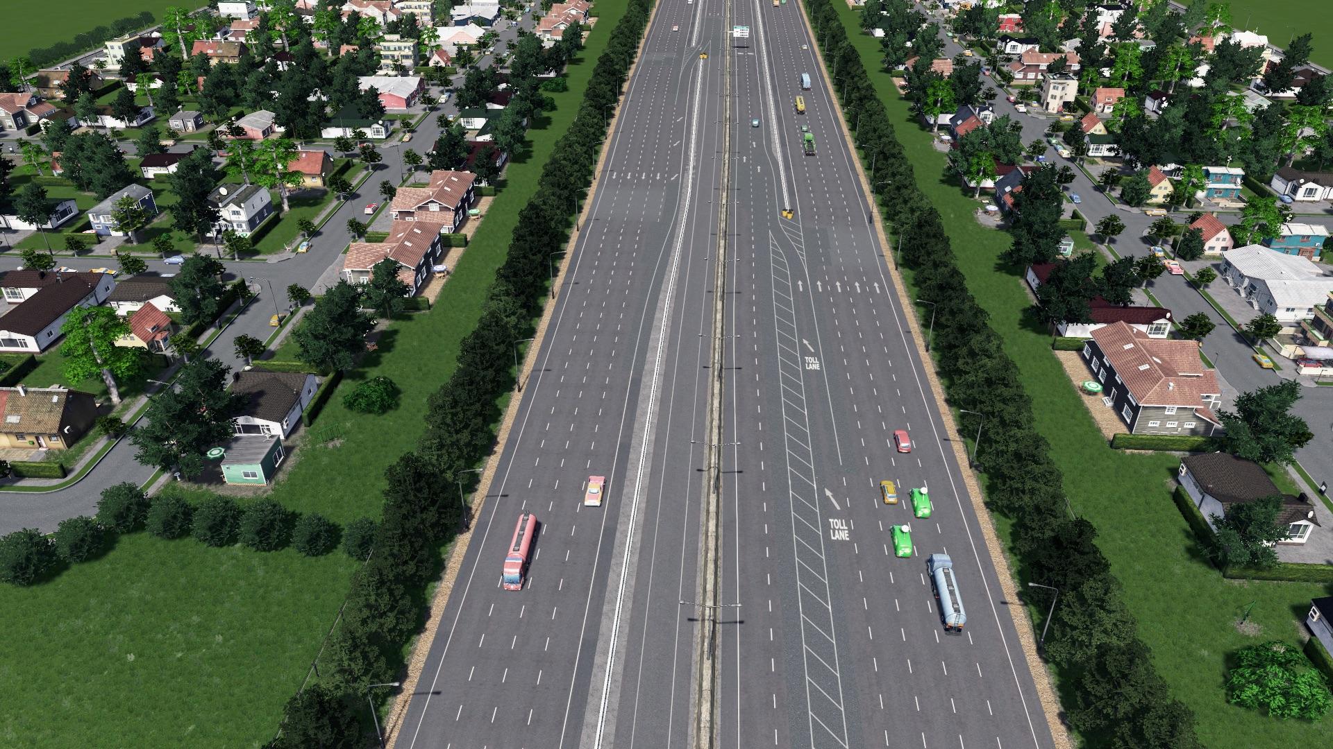 Highway with Separated Toll Lanes r/CitiesSkylines