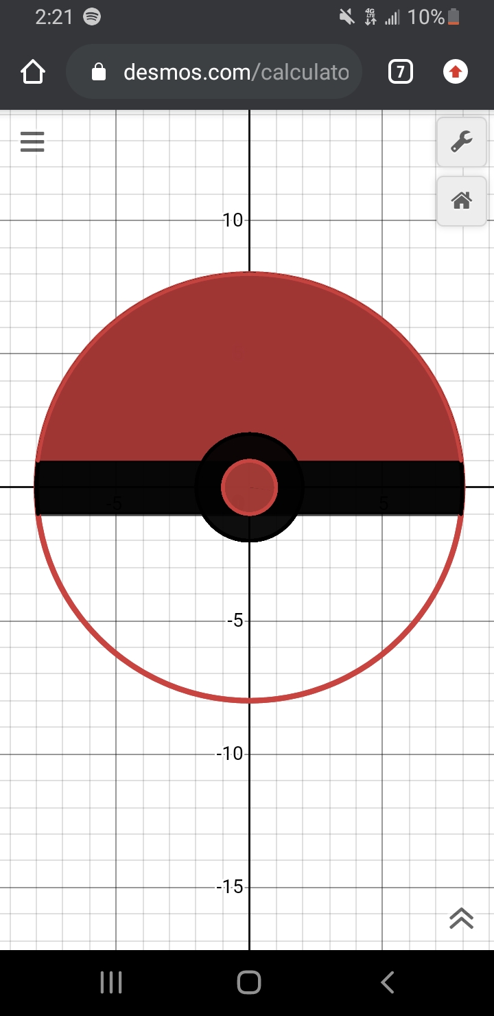 Made a pokeball in desmos r/pokemon