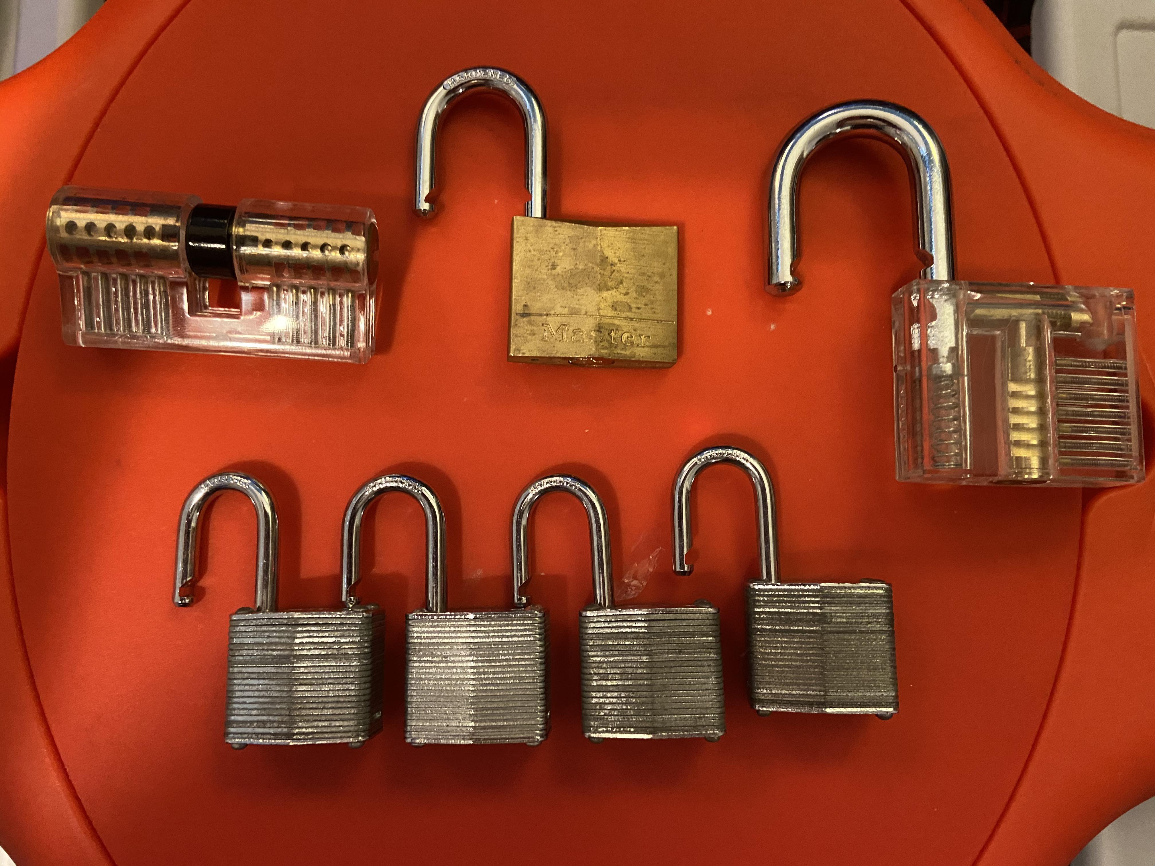 Every lock I currently own. Finally was able to pick that master lock