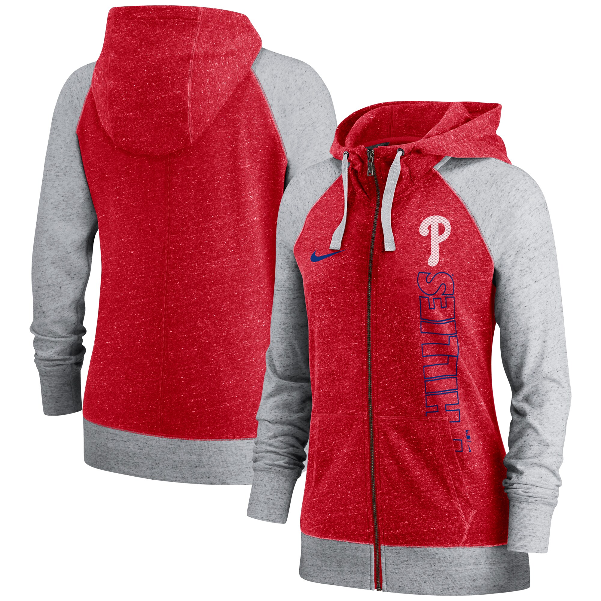 Women's Nike Red Philadelphia Phillies In Pocket Gym Vintage FullZip