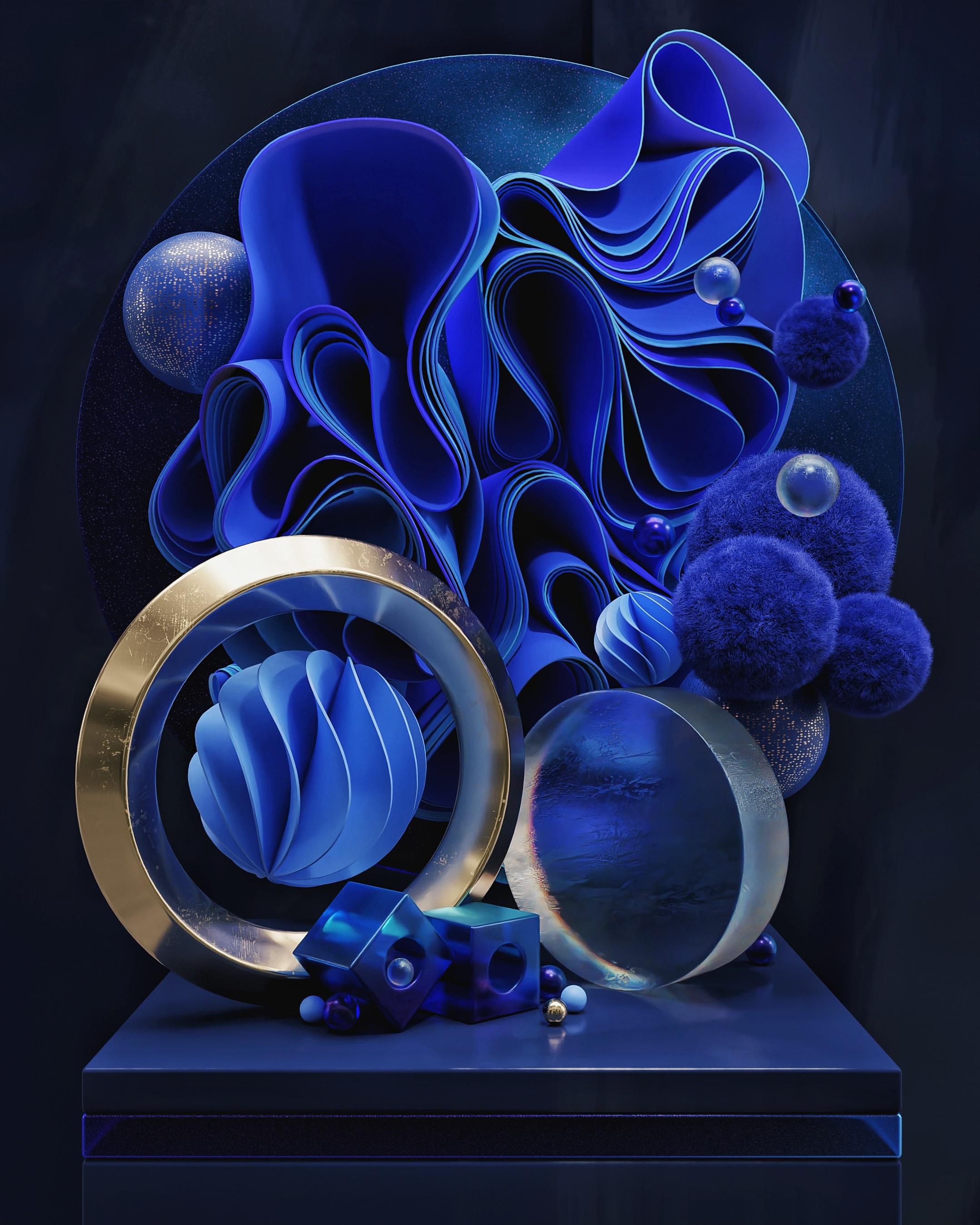 Abstract composition I made as a shape and material study r/blender