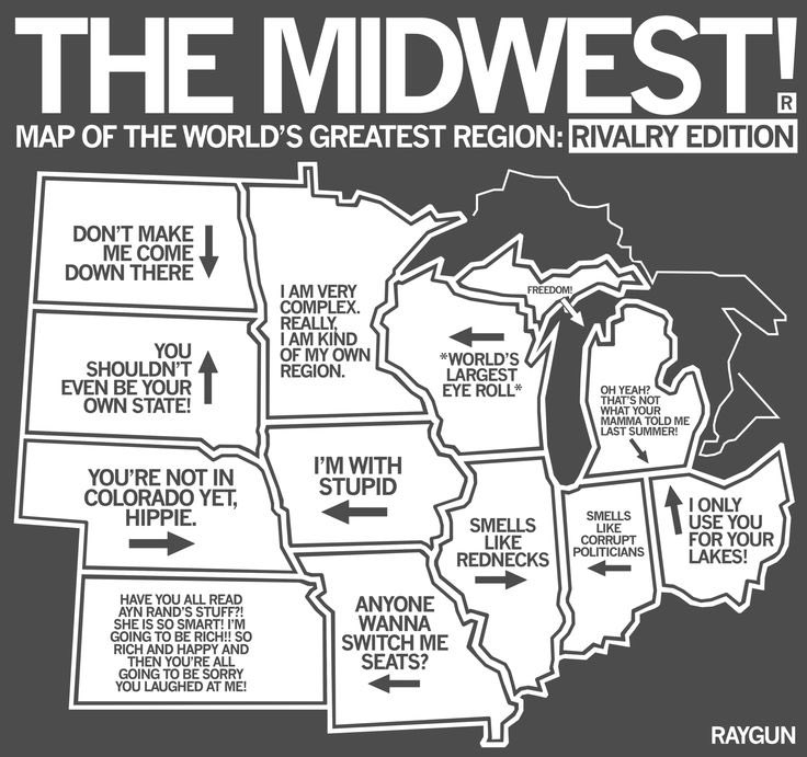 Fairly accurate 'Rivalry Map of the US Midwest' r/MapPorn