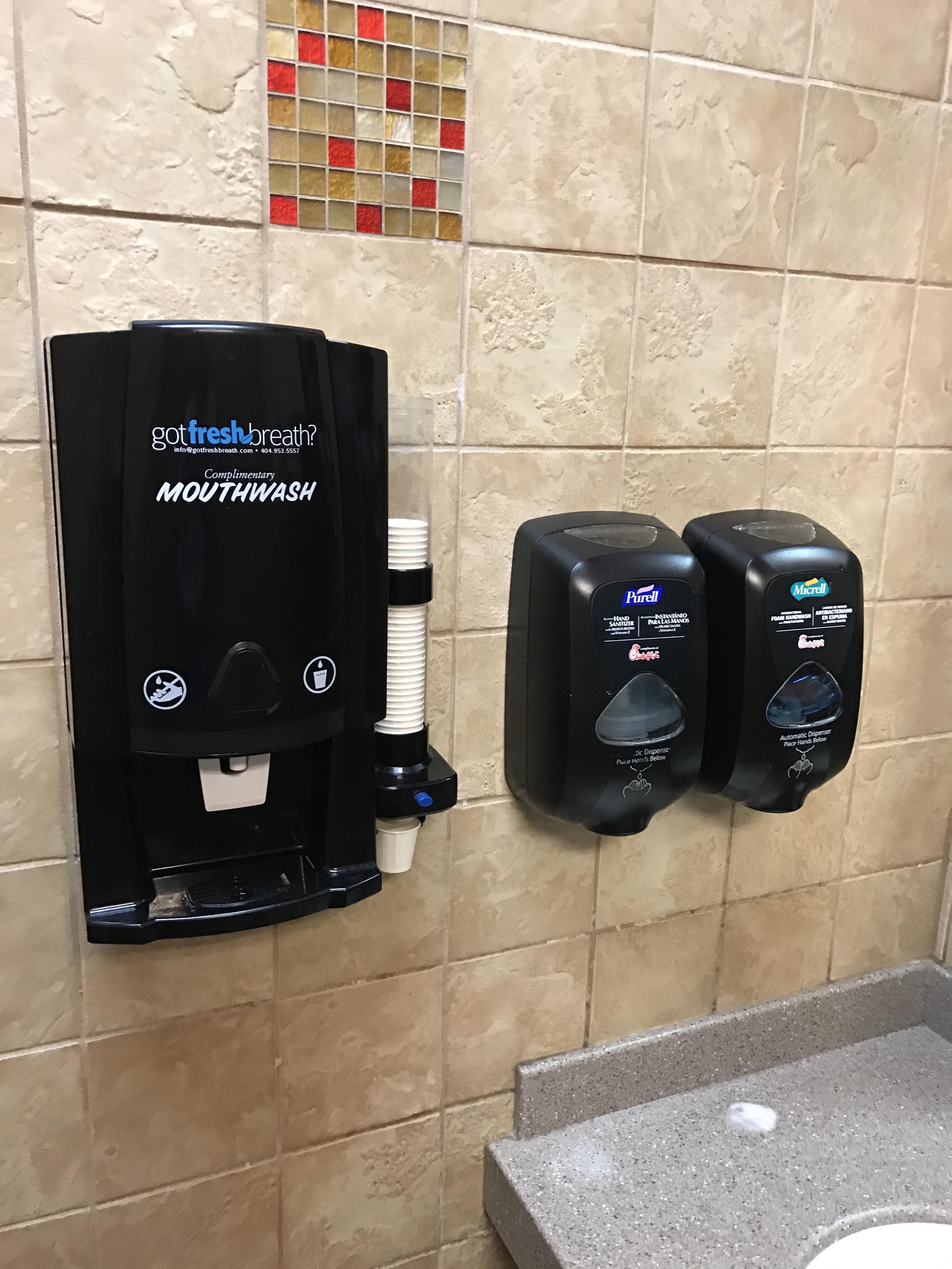 This ChickfilA bathroom has a mouthwash dispenser r/mildlyinteresting