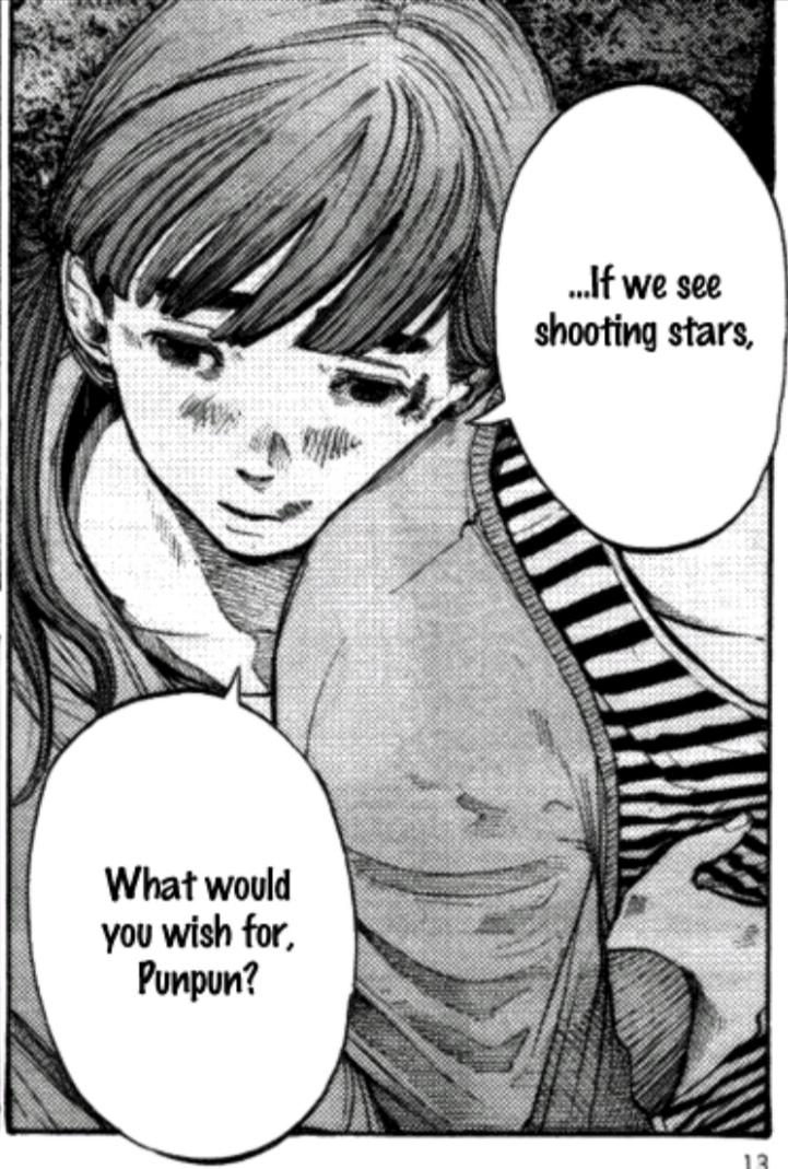 "Can we pretend the airplanes in the night sky are like shooting stars