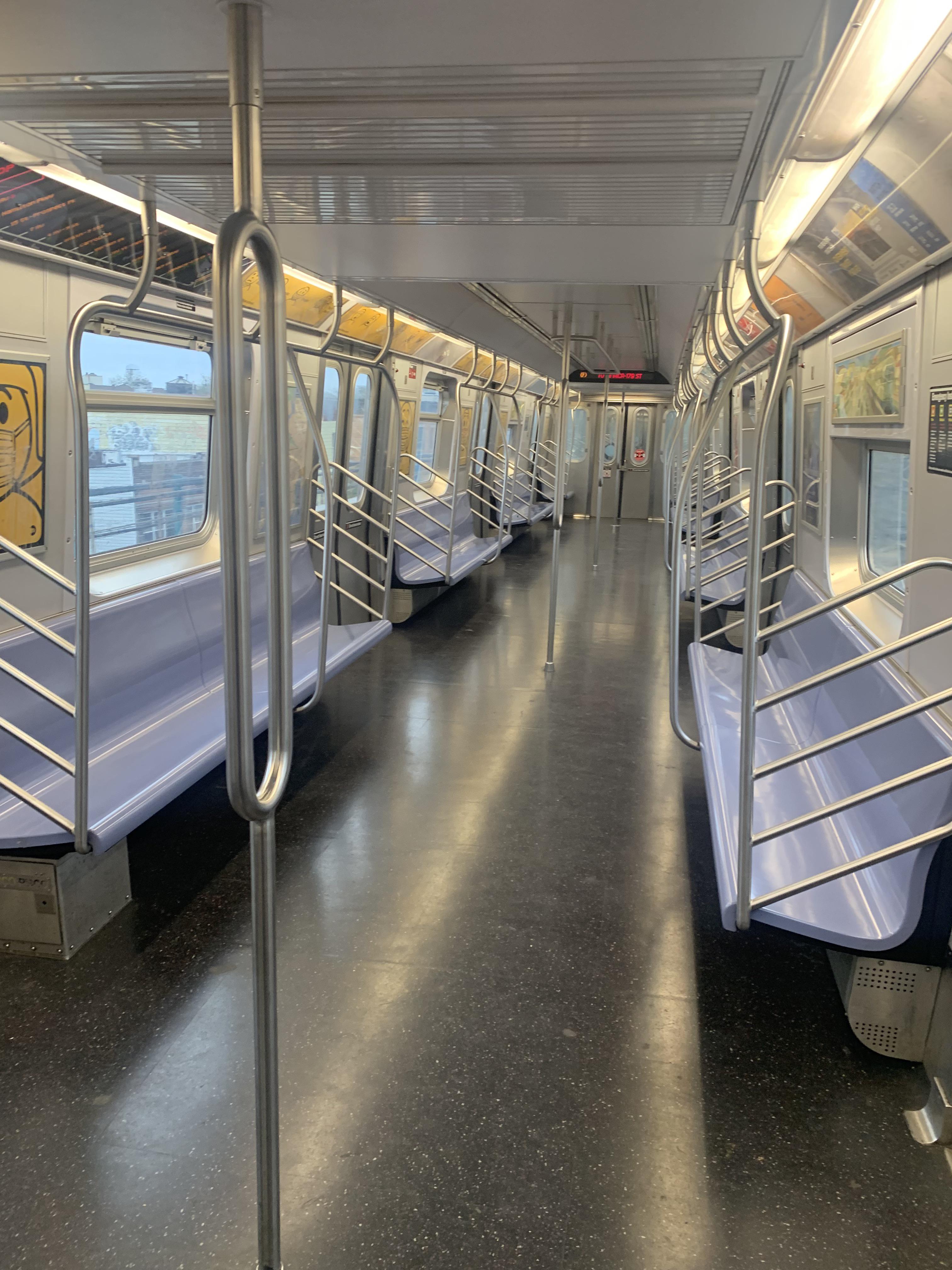 My very own NYC train car at 7 PM r/mildlyinteresting