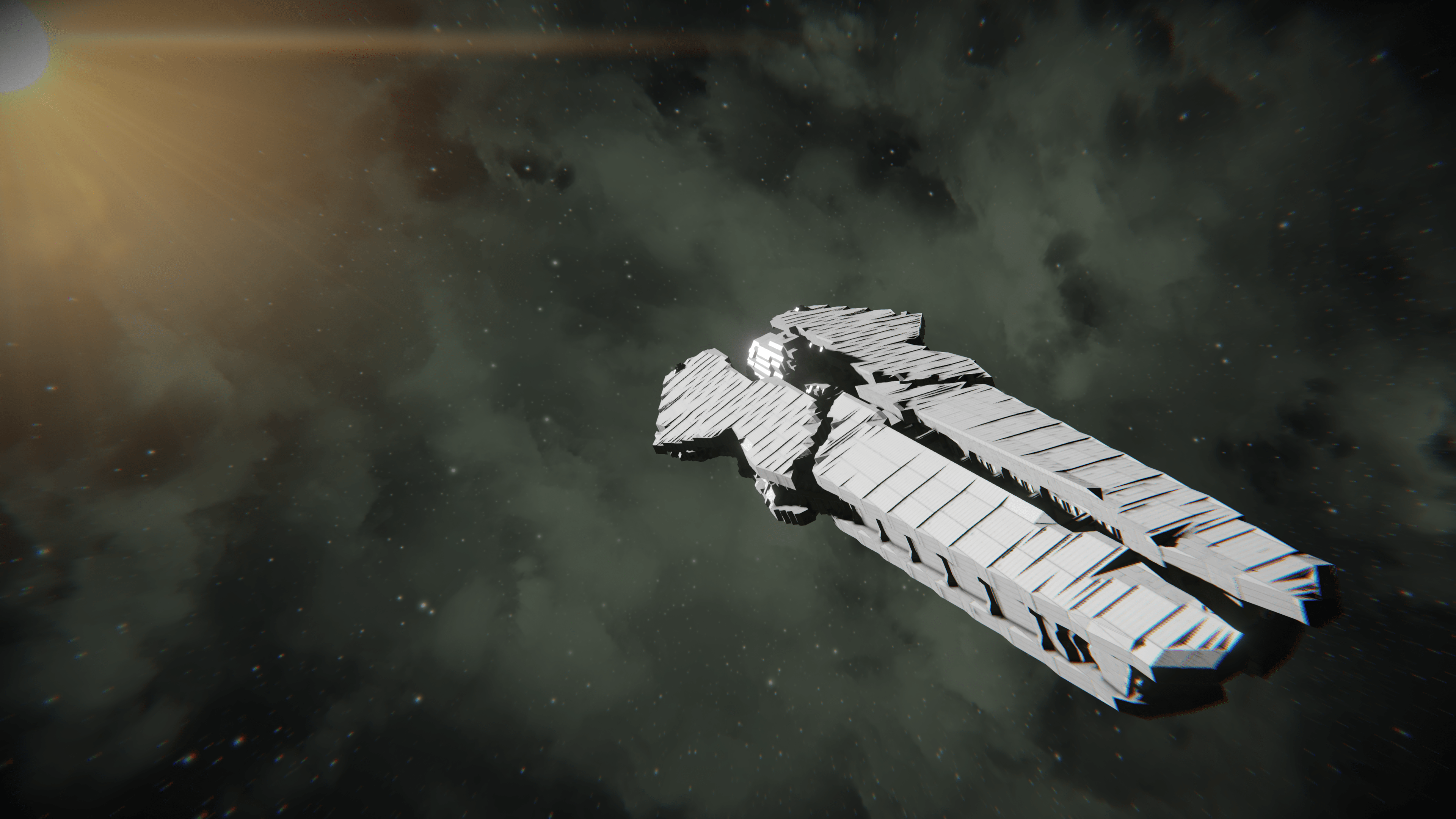 Farragut Battle Cruiser capital ship WIP spaceengineers