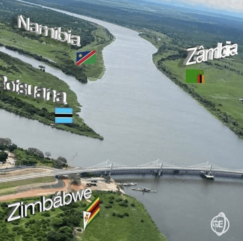 The Kazungula quadripoint. It’s a magical place in Africa where four