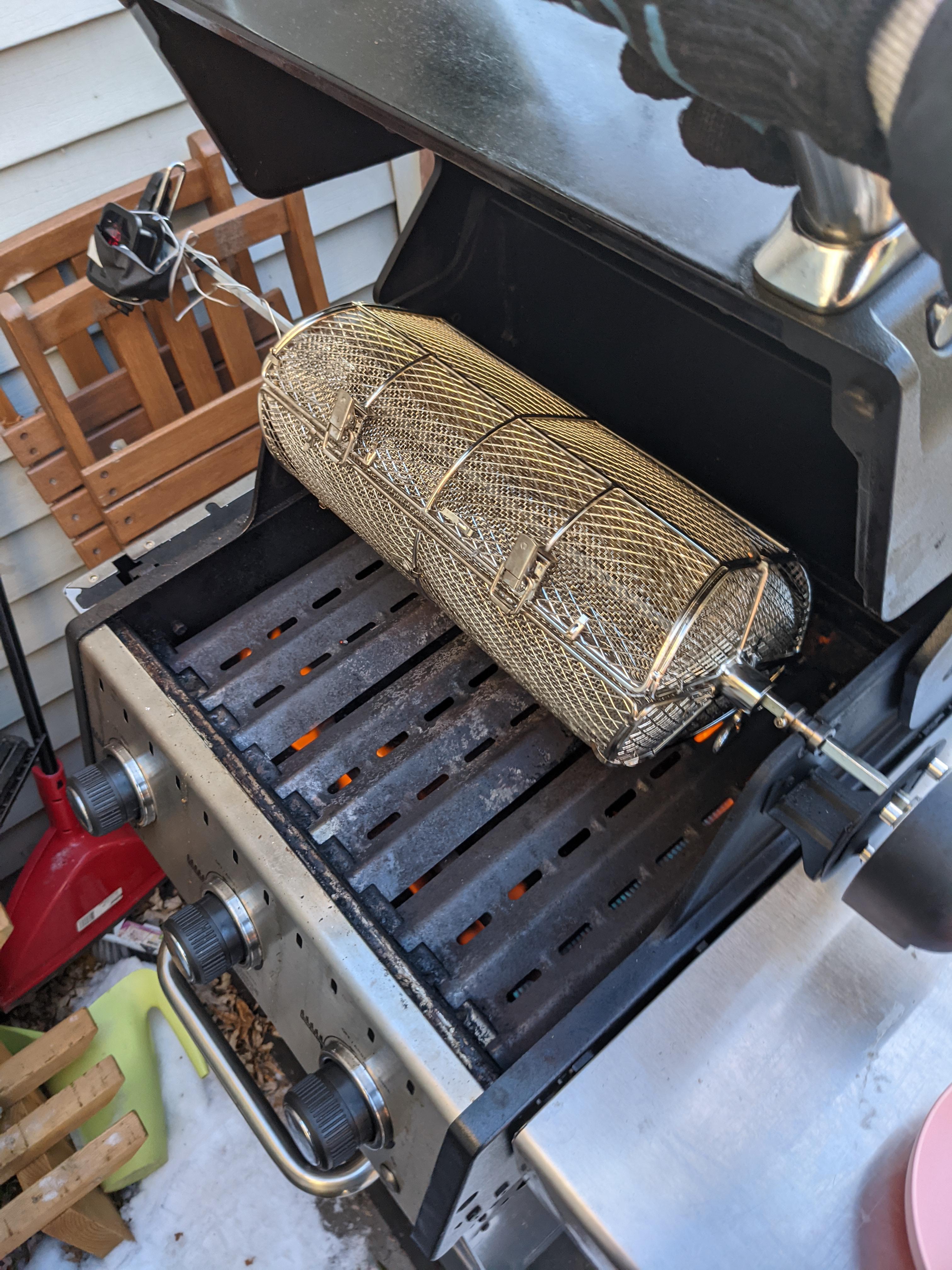 BBQ Rotisserie roasting experiments (more pics and description in