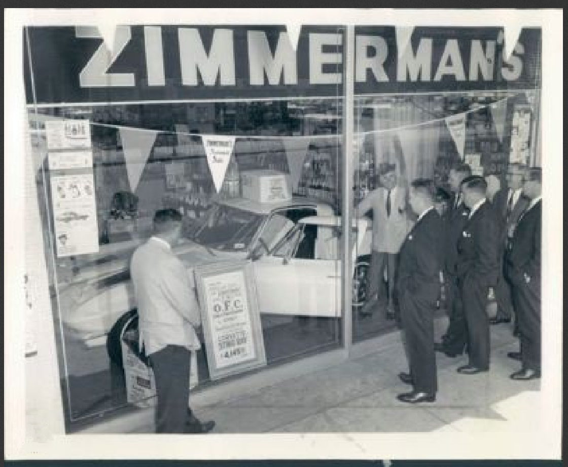 Here is a photo of Zimmerman’s Cut Rate Liquor Store once located at