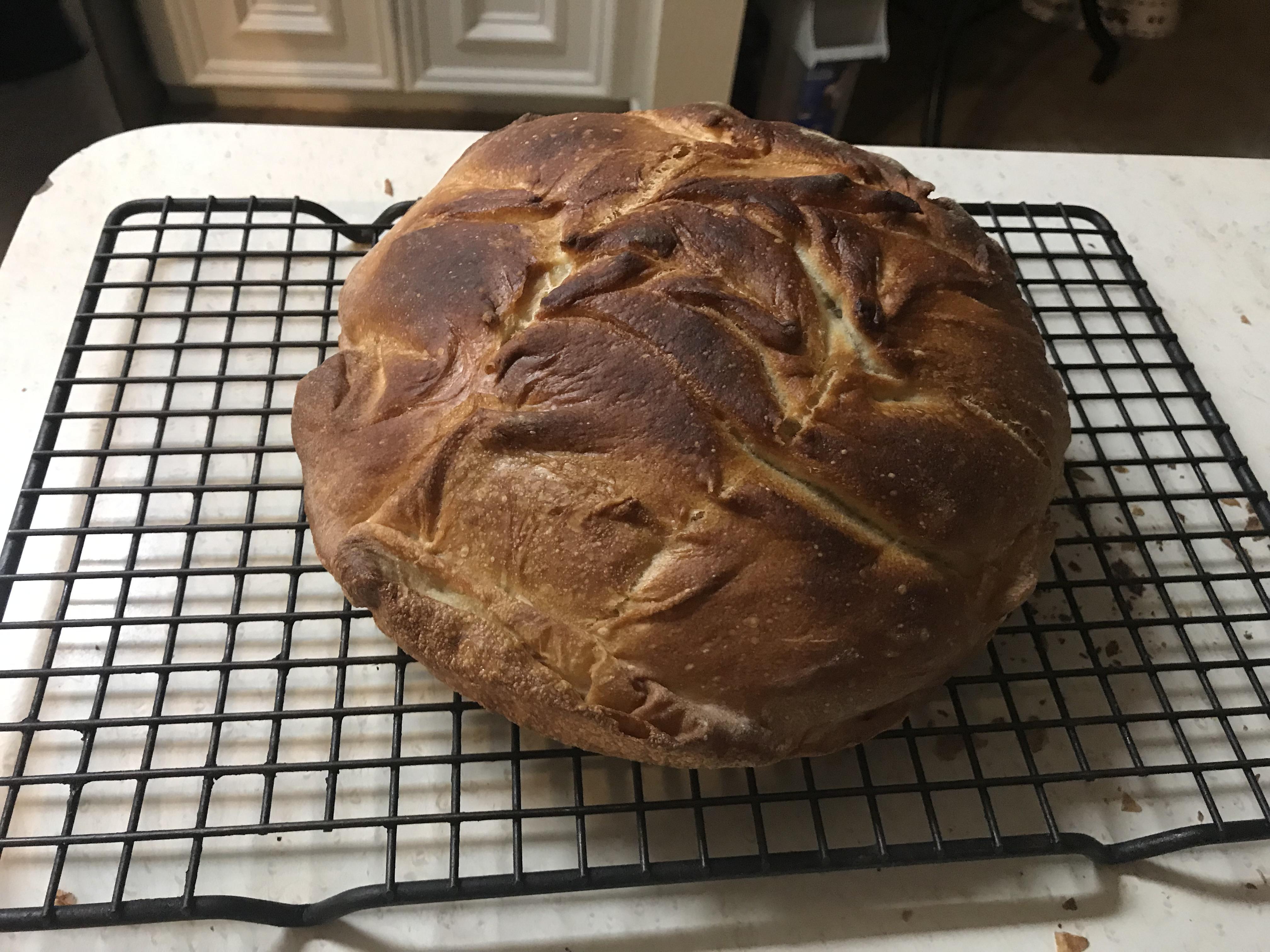 First time baking bread in my Dutch oven, it didn’t rise fantastically