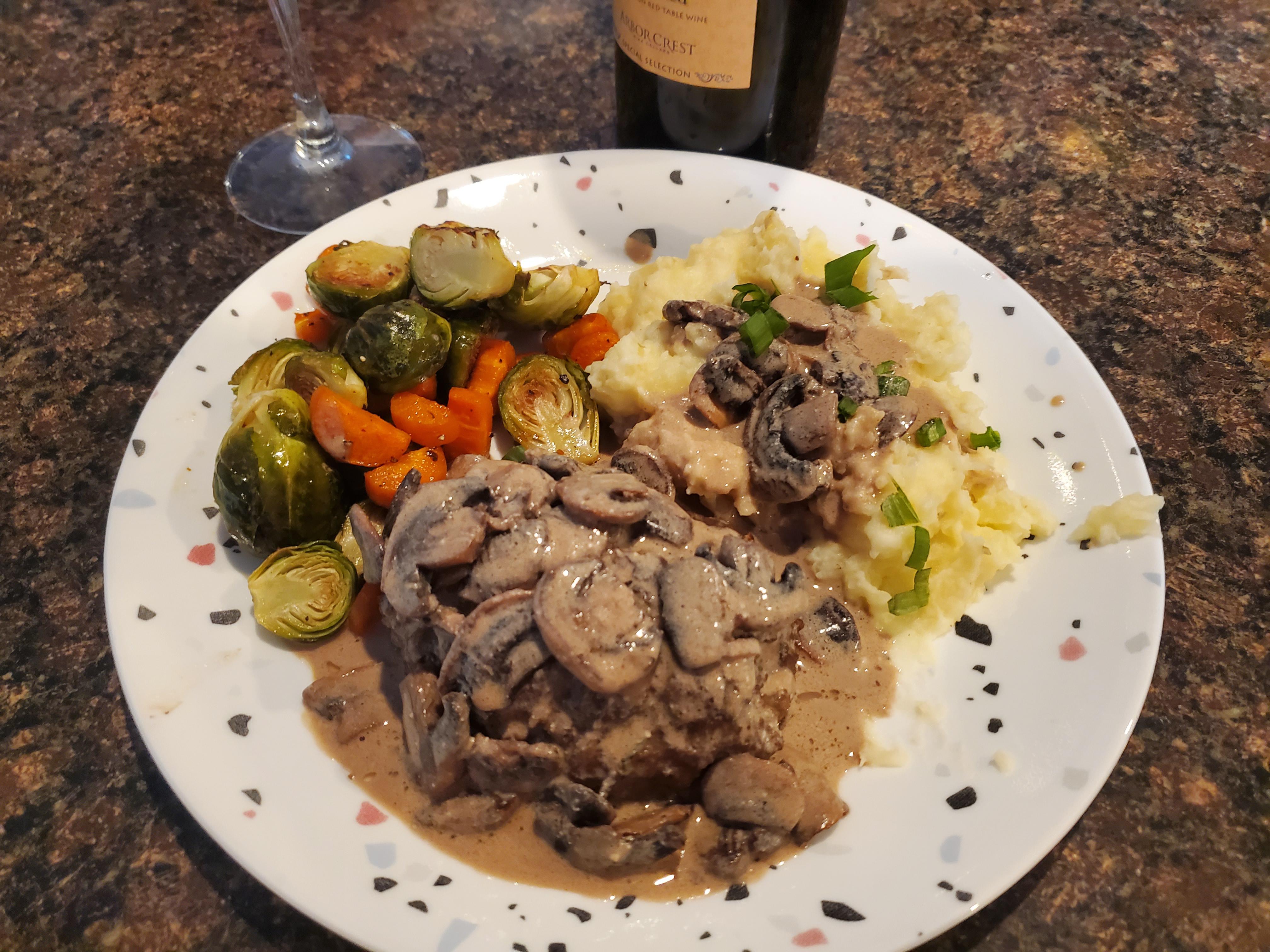Meatloaves w Creamy Mushroom Sauce. WOW this was SOOOO good! [15/10