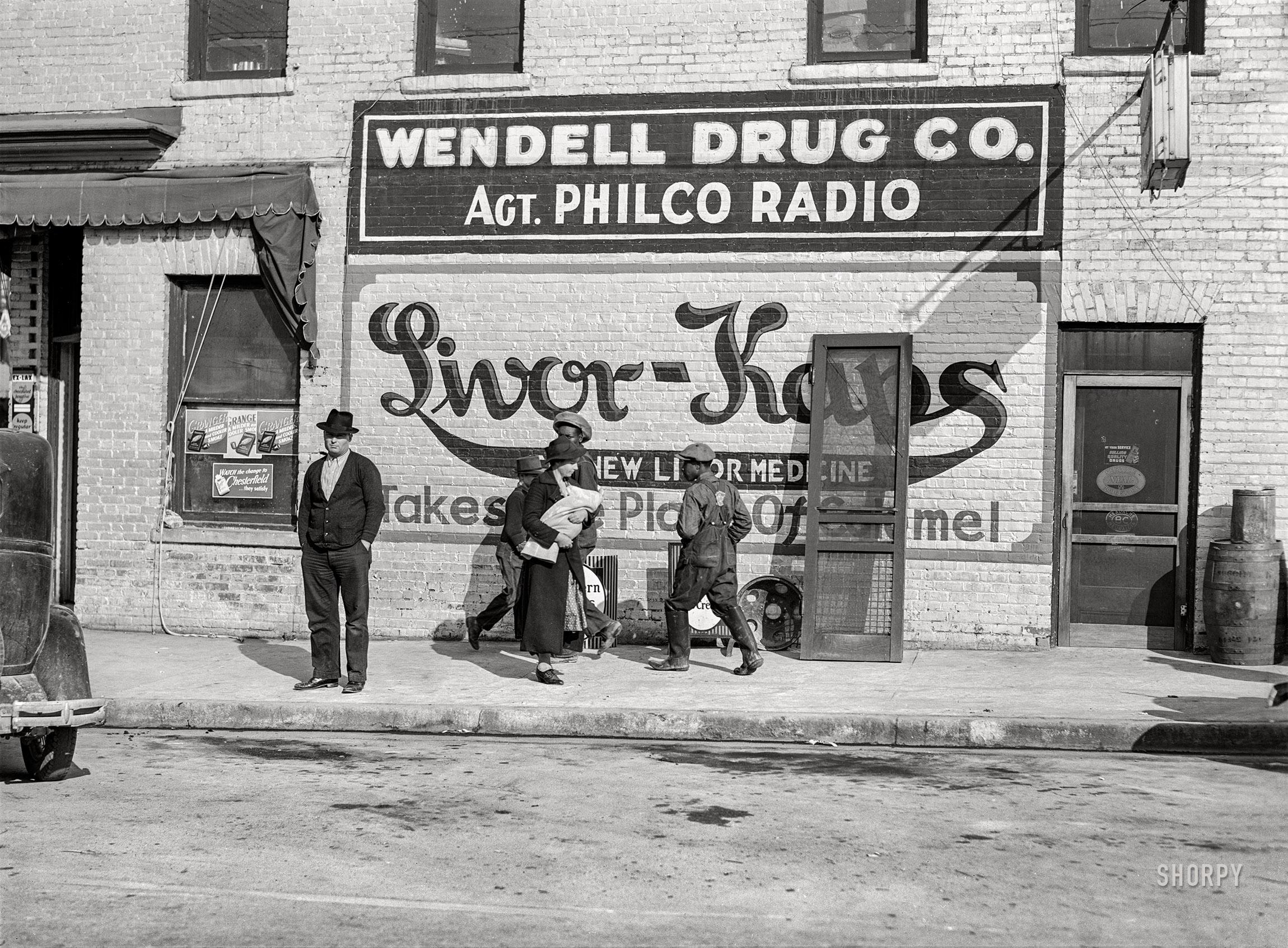 "On the main street of Wendell, North Carolina." (Nov 1939) r