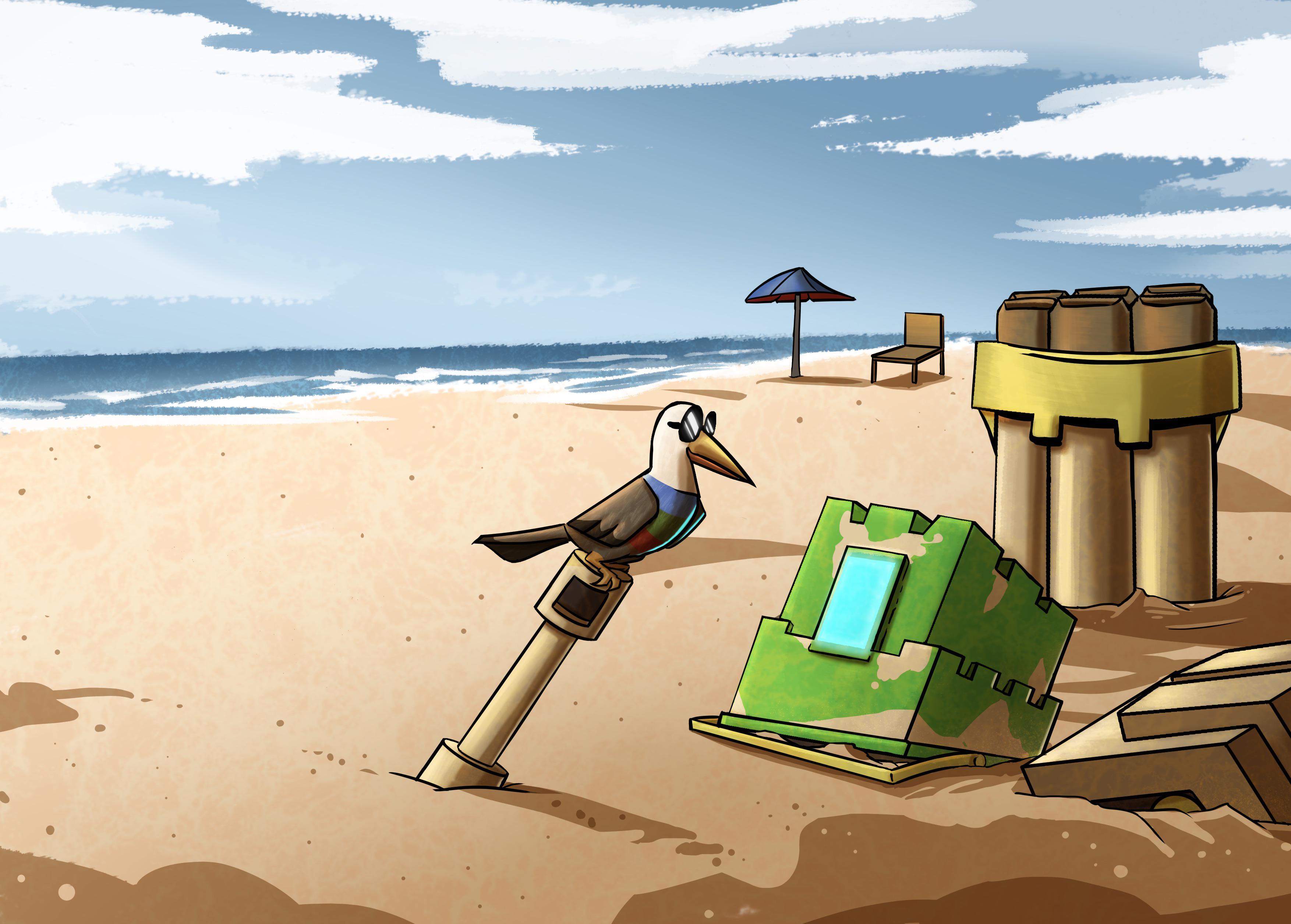 Bastion Trapped in Sand r/Overwatch