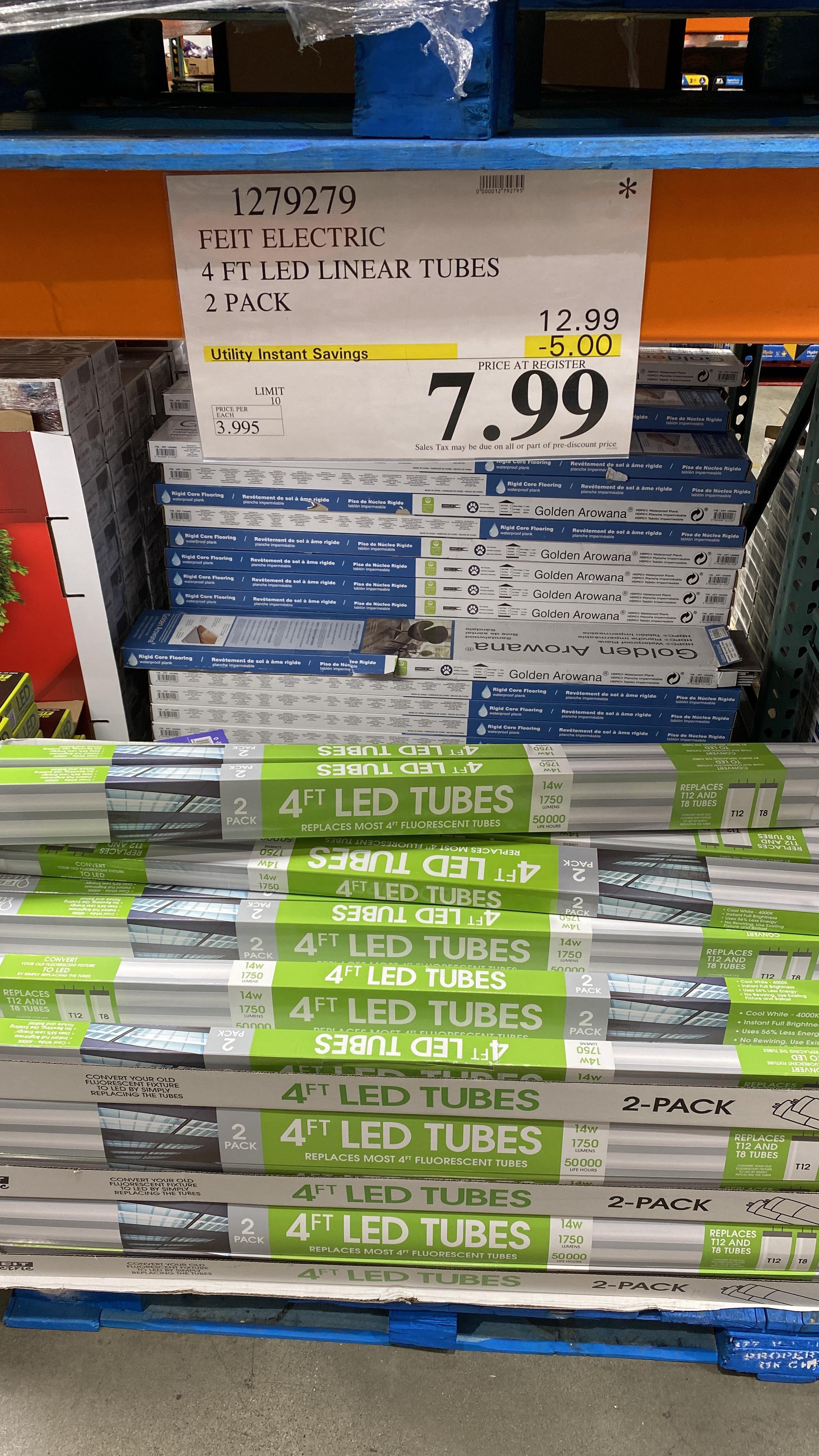 FEIT Discount 4ft LED tubes 2pack bright and works for our kitchen