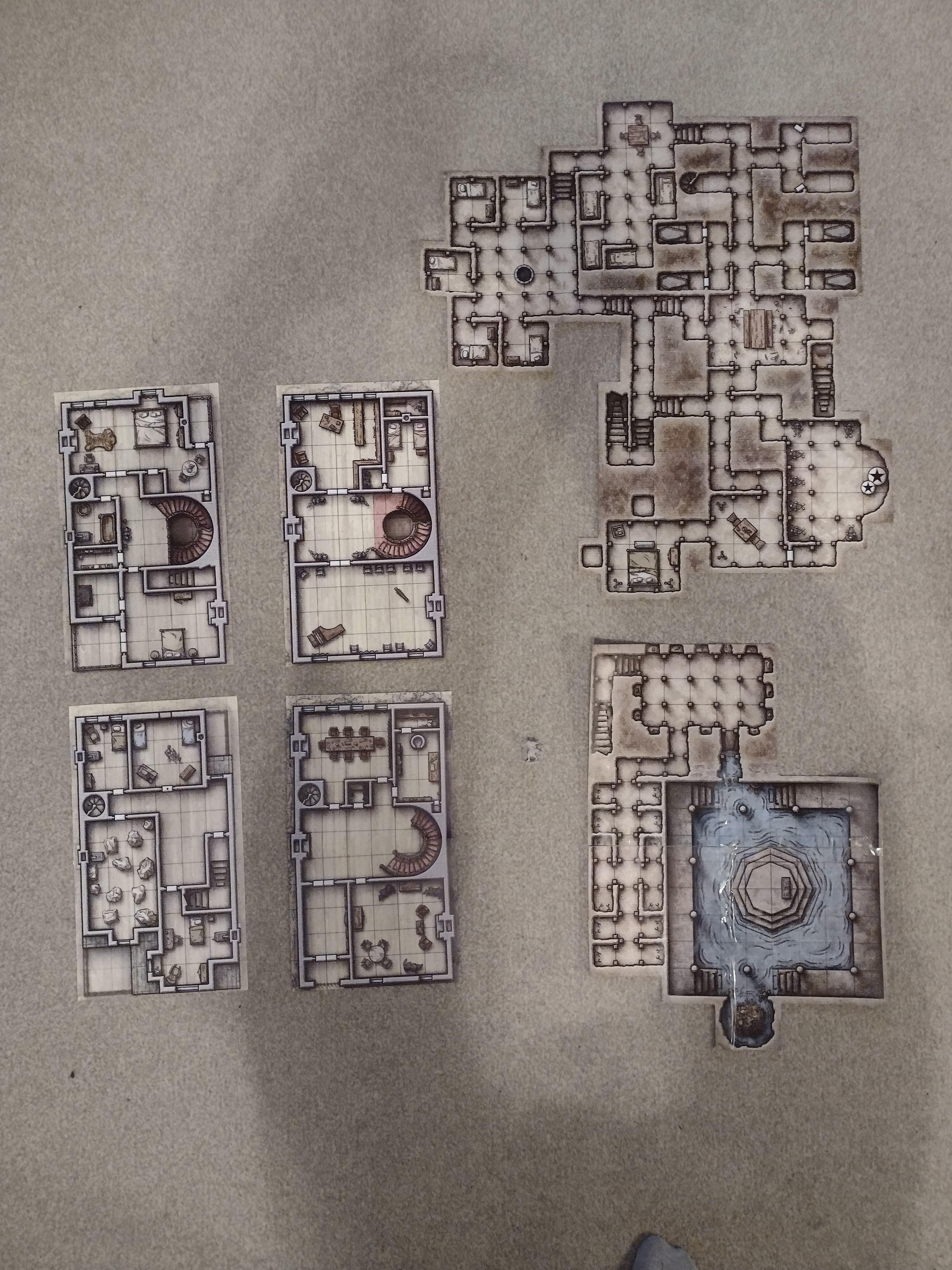 About to run Death House, map prepped including squares to cover all