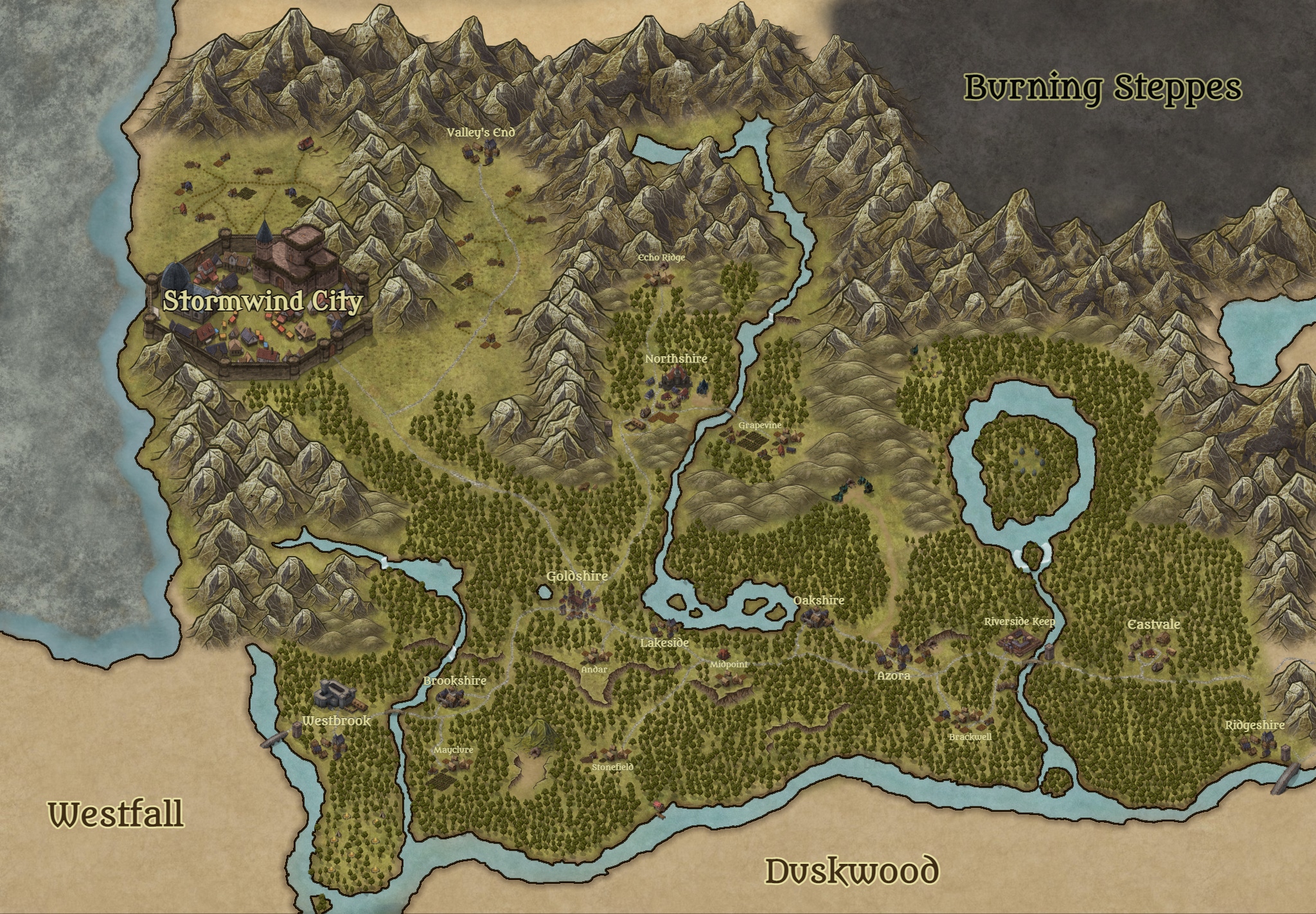 Cool Looking Maps for Old Lordaeron, Current Stormwind, Elwynn and
