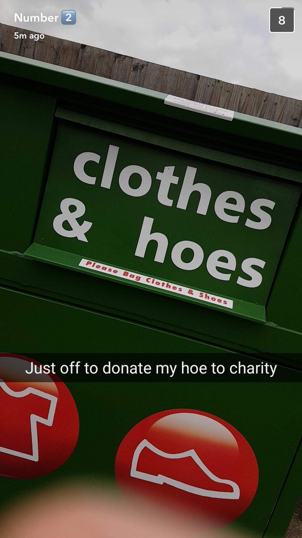 Someone peeled the 'S' off this clothes bank r/MildlyVandalised