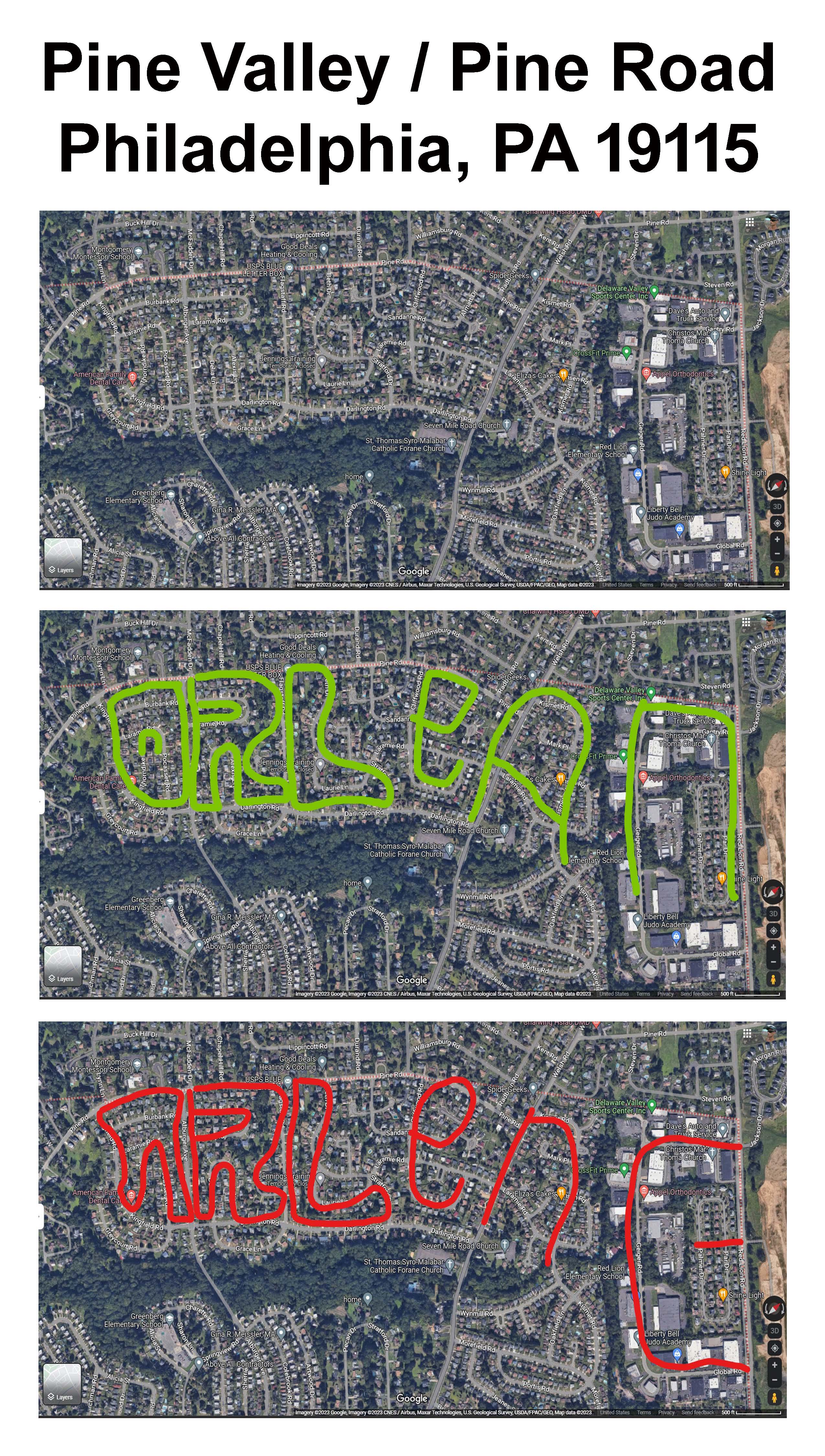 Pine Rd. Philadelphia, PA 19115 USA r/Maps