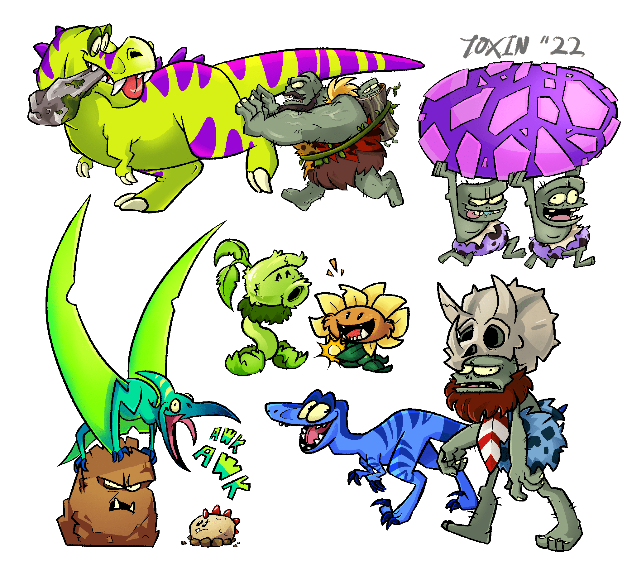 Jurassic Marsh is my favorite pvz2 world so I made a bunch of drawings