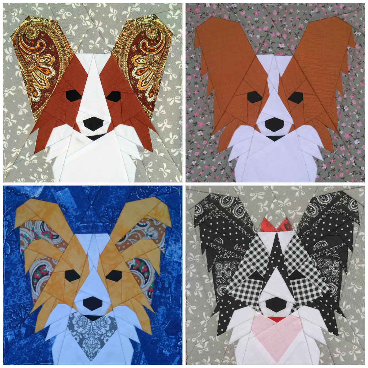 Papillon Dog Quilt block pattern r/quilting