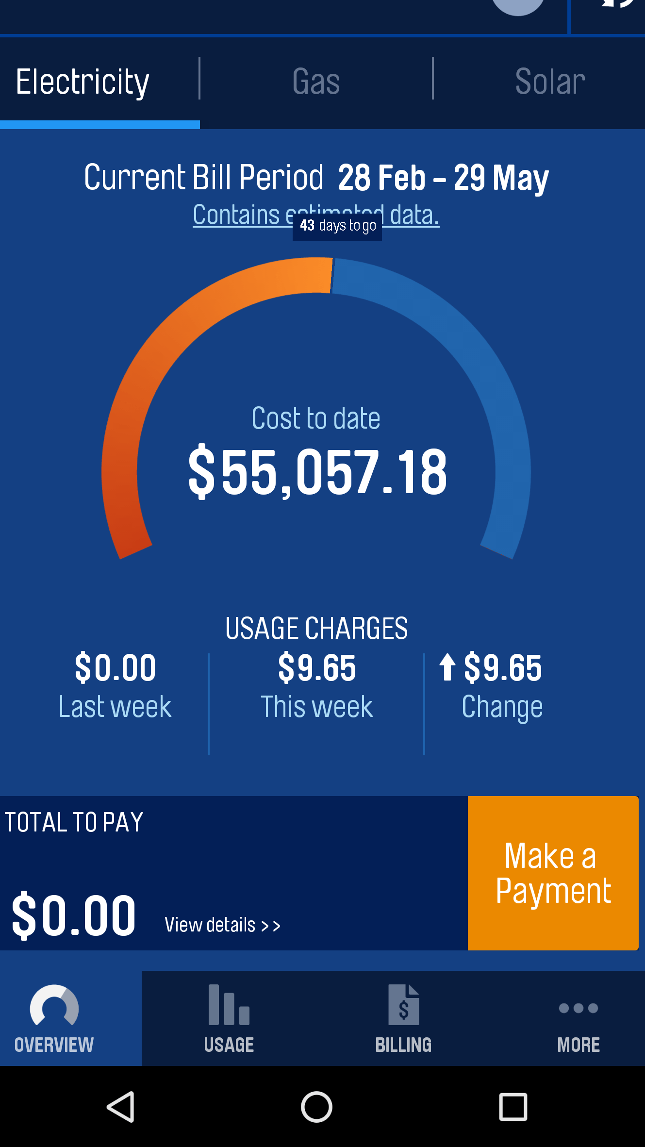 I installed the AGL Energy app this week to monitor my electricity use