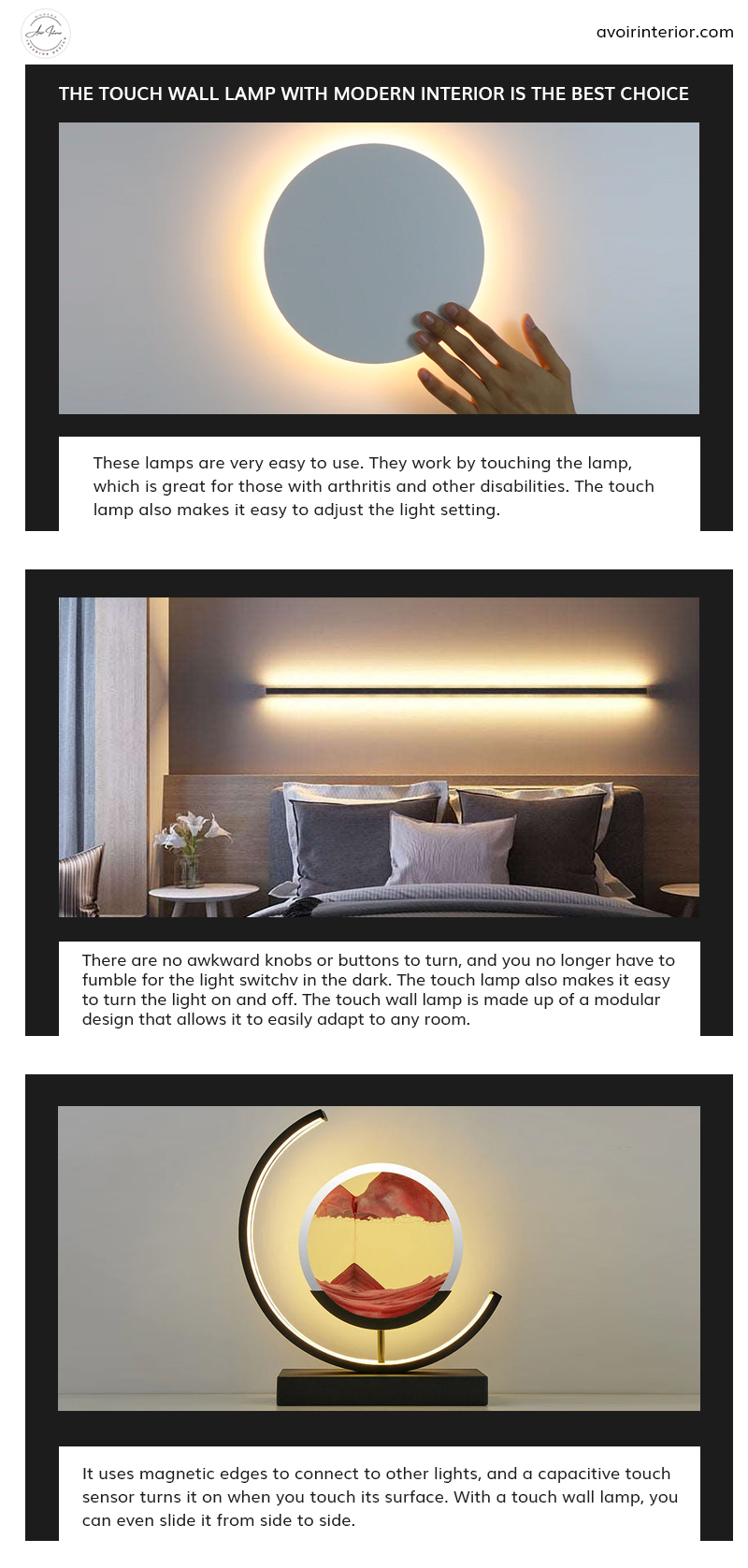 The Touch Wall Lamp with Modern interior Is the Best Choice u